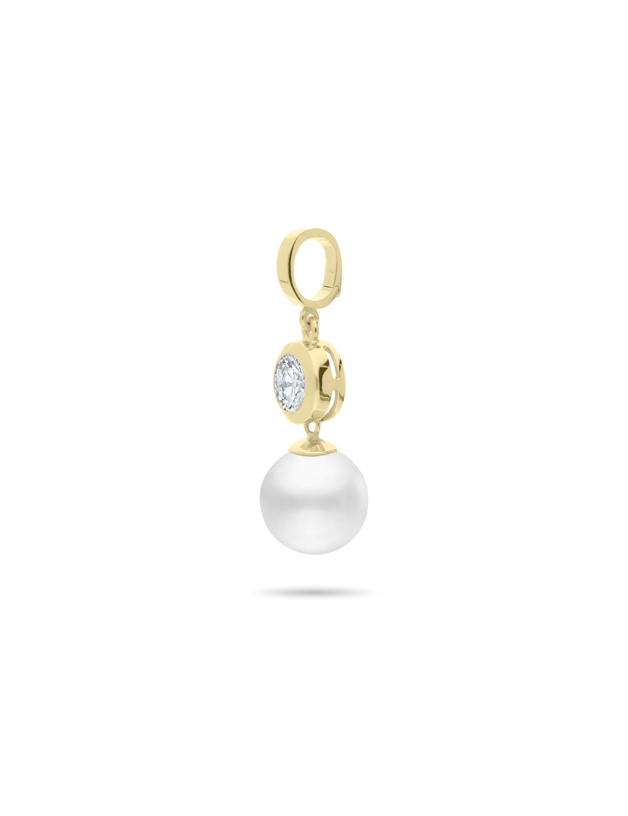 Anhaenger 925 Silber goldplattiert mit Perle 12mm 23897_2