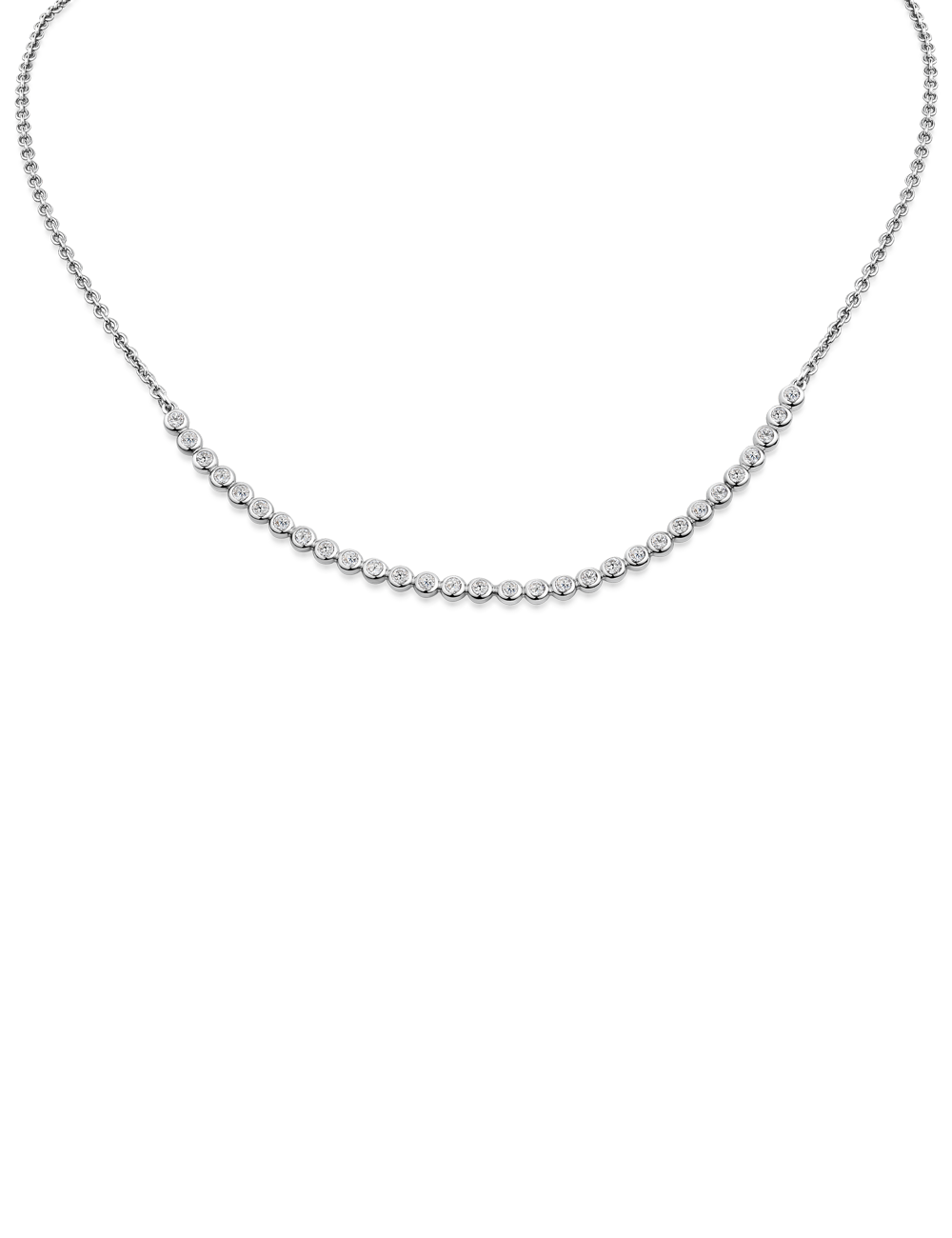 Modern Collier 925 Silber rhodiniert mit Zirkonia – 40+5 cm