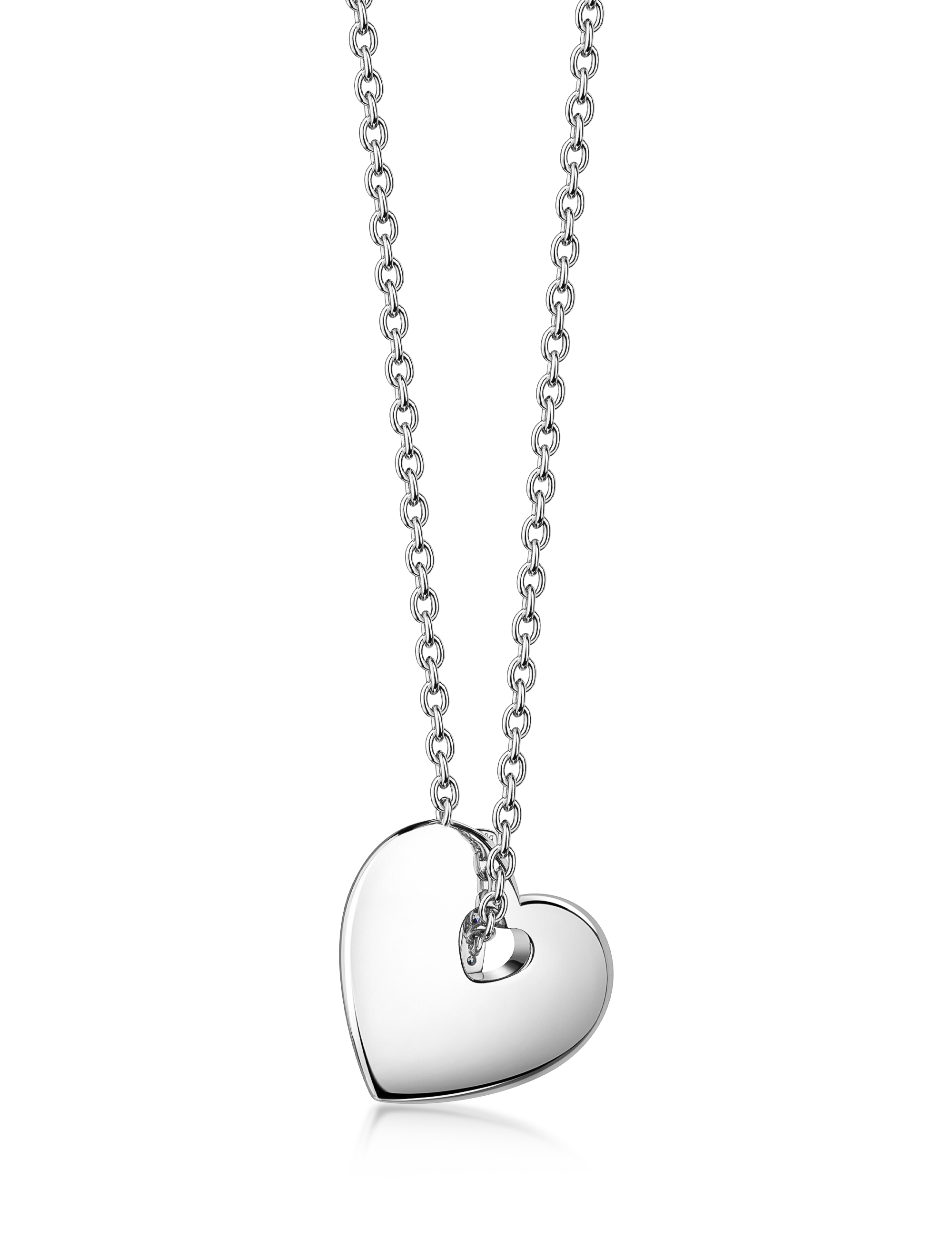 Collier Herz 925 Silber rhodiniert mit Knebelverschluss 94375_2