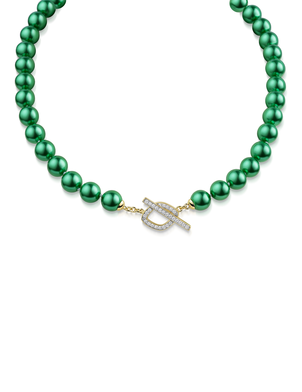 Collier mit Muschelkernperle 10 mm – smaragd