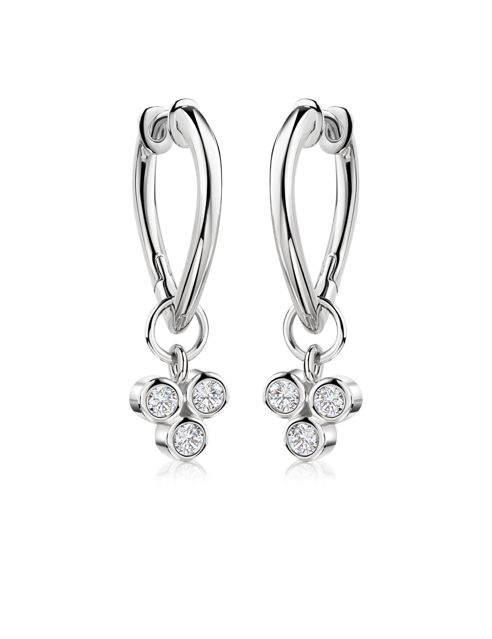 Creolen "Herz" 925/- Silber rhodiniert