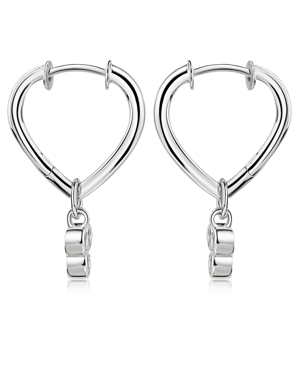 Creolen "Herz" 925/- Silber rhodiniert