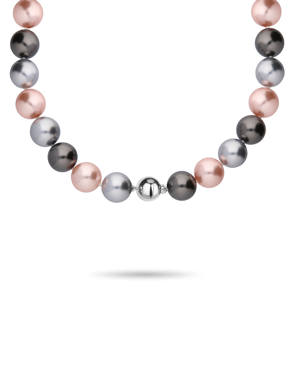 #Muschelkernperle_grau/rosa/anthrazit