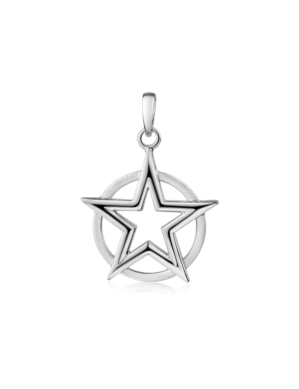 Anhänger „Stern“ 925/- Silber rhodiniert