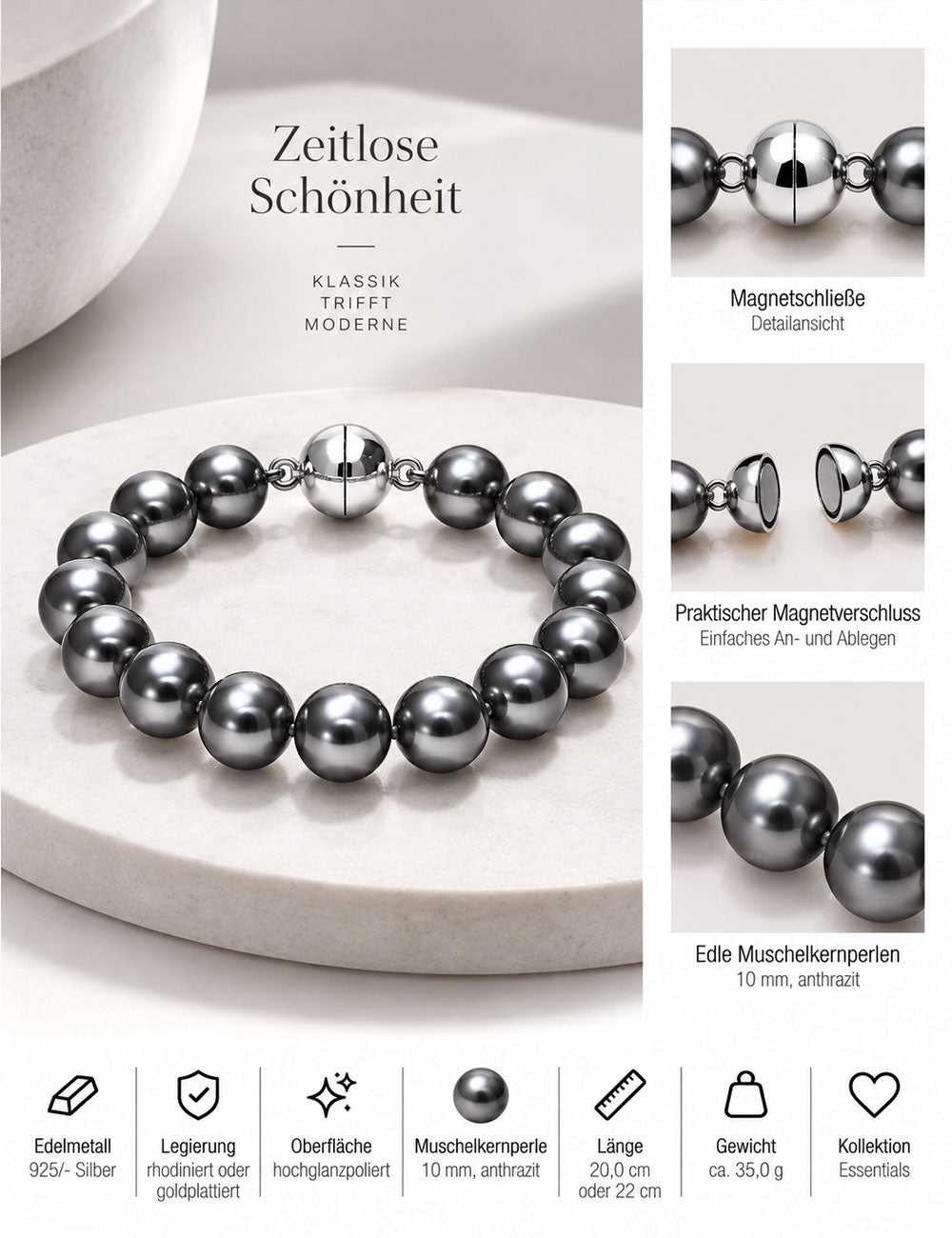 #Muschelkernperle_anthrazit