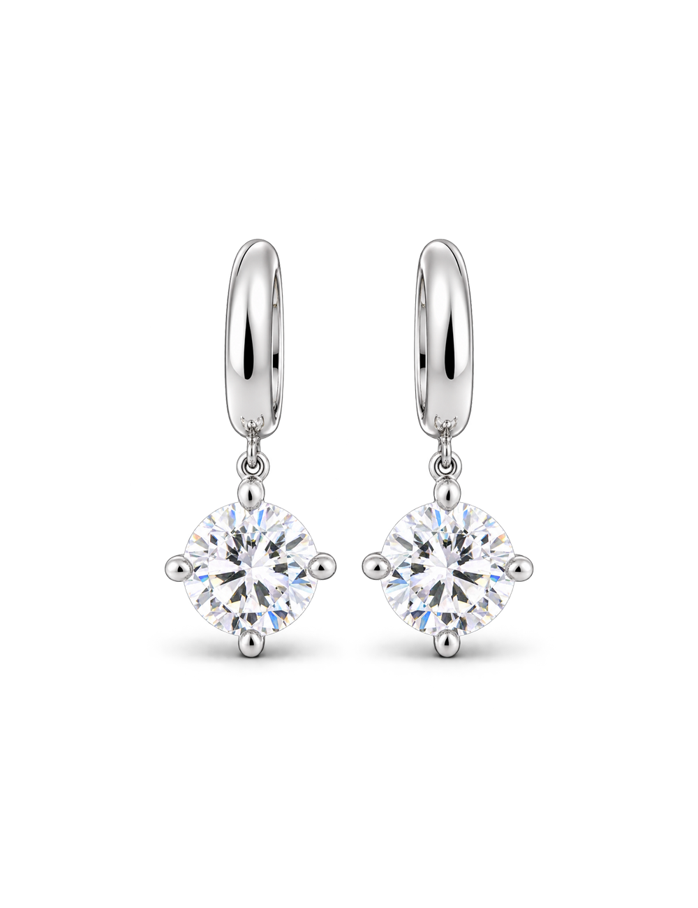 Creolen 925/- Silber rhodiniert mit Zirkonia