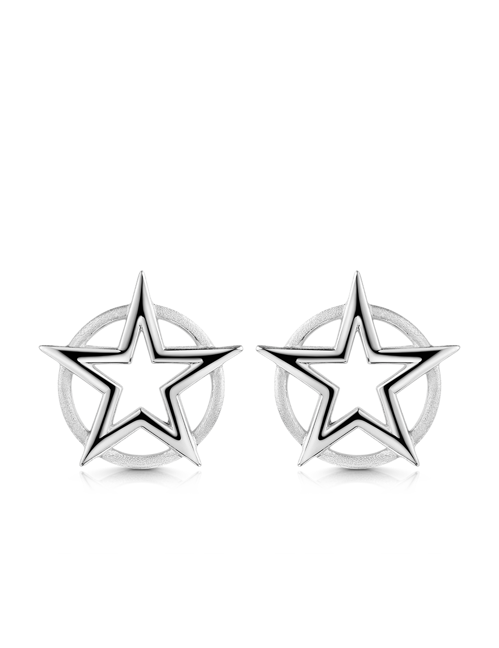 Ohrstecker „Stern“ 925/- Silber rhodiniert