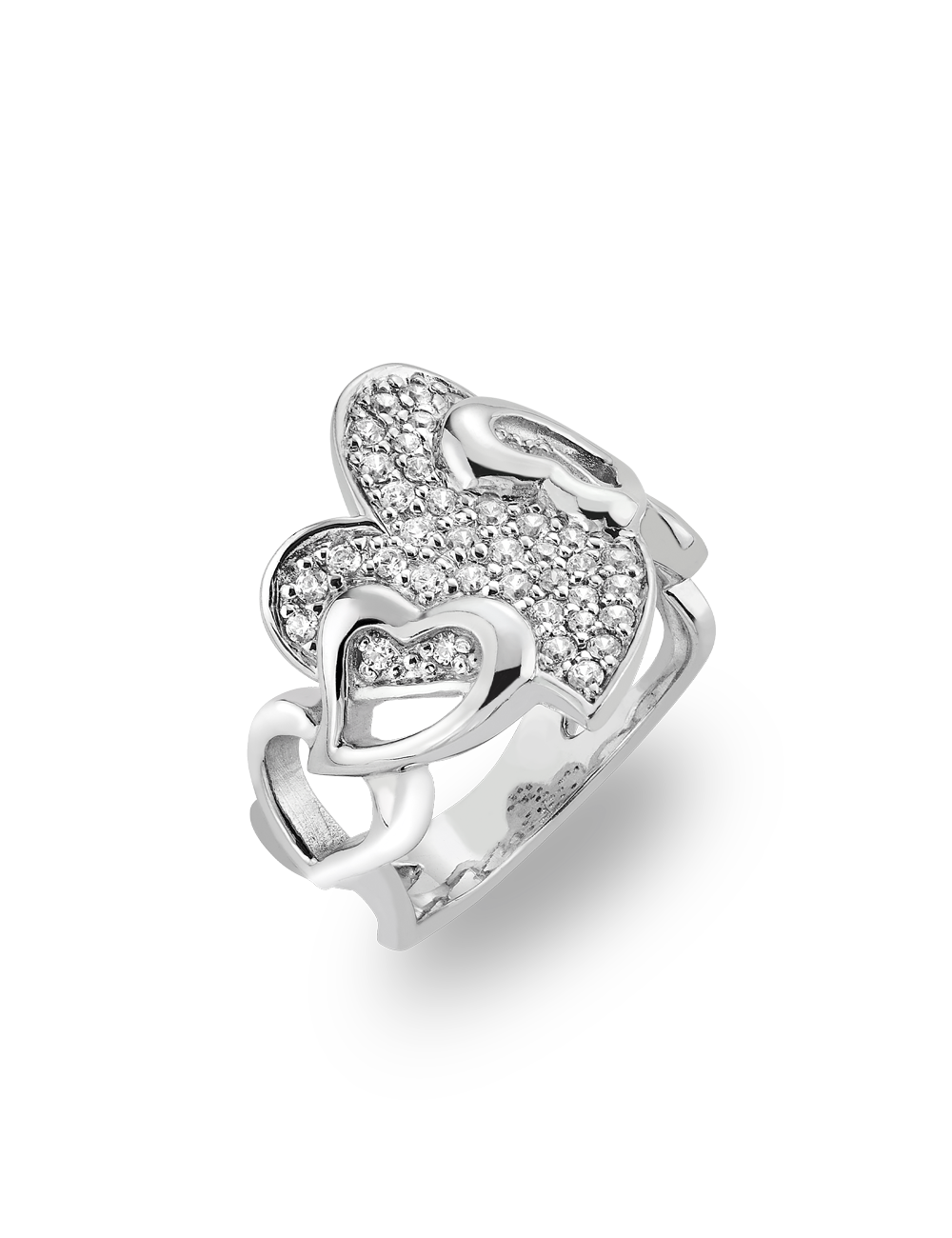 Ring "Herz" aus 925/- Sterlingsilber, rhodiniert