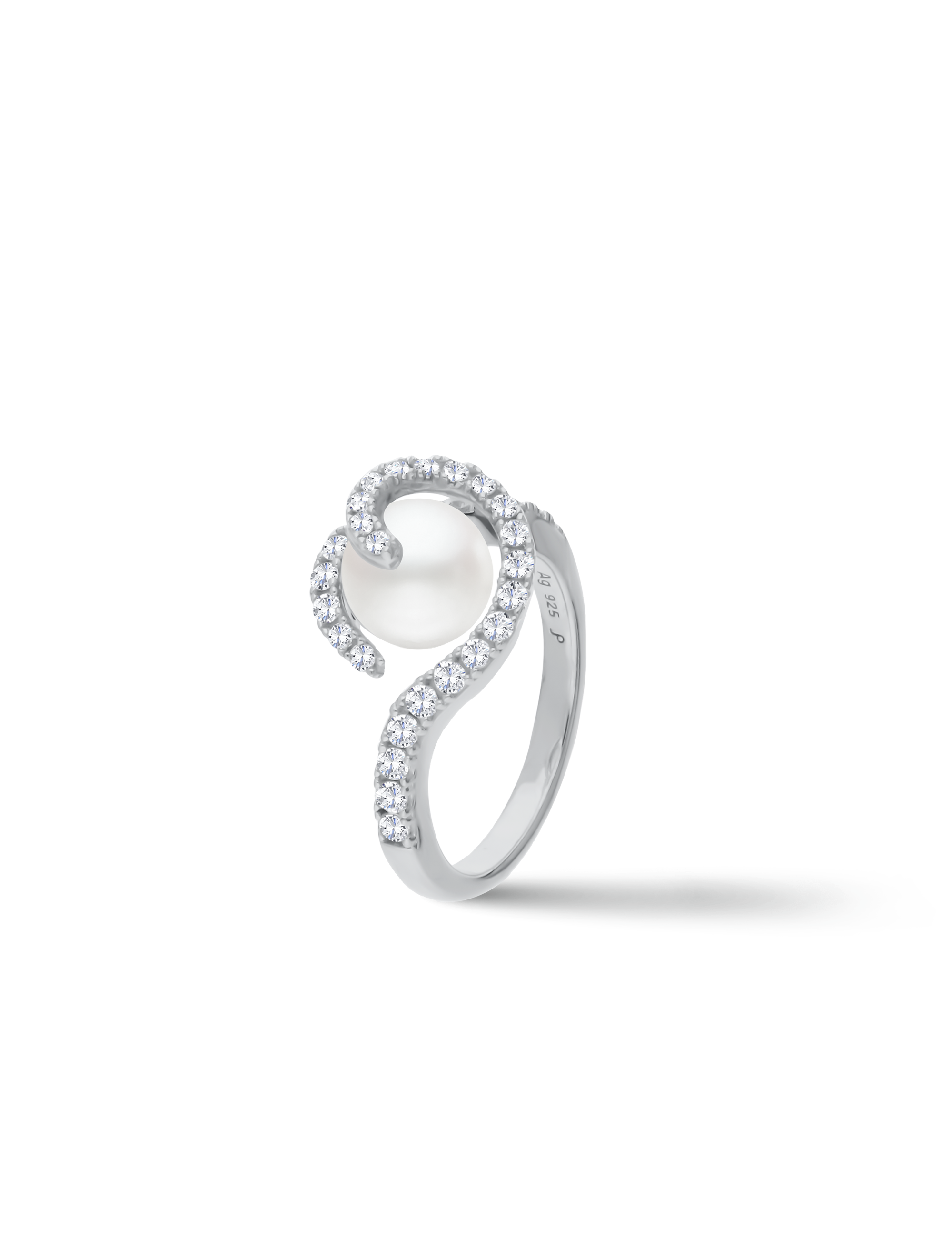 Ring, 925/- Silber mit Perle 8mm