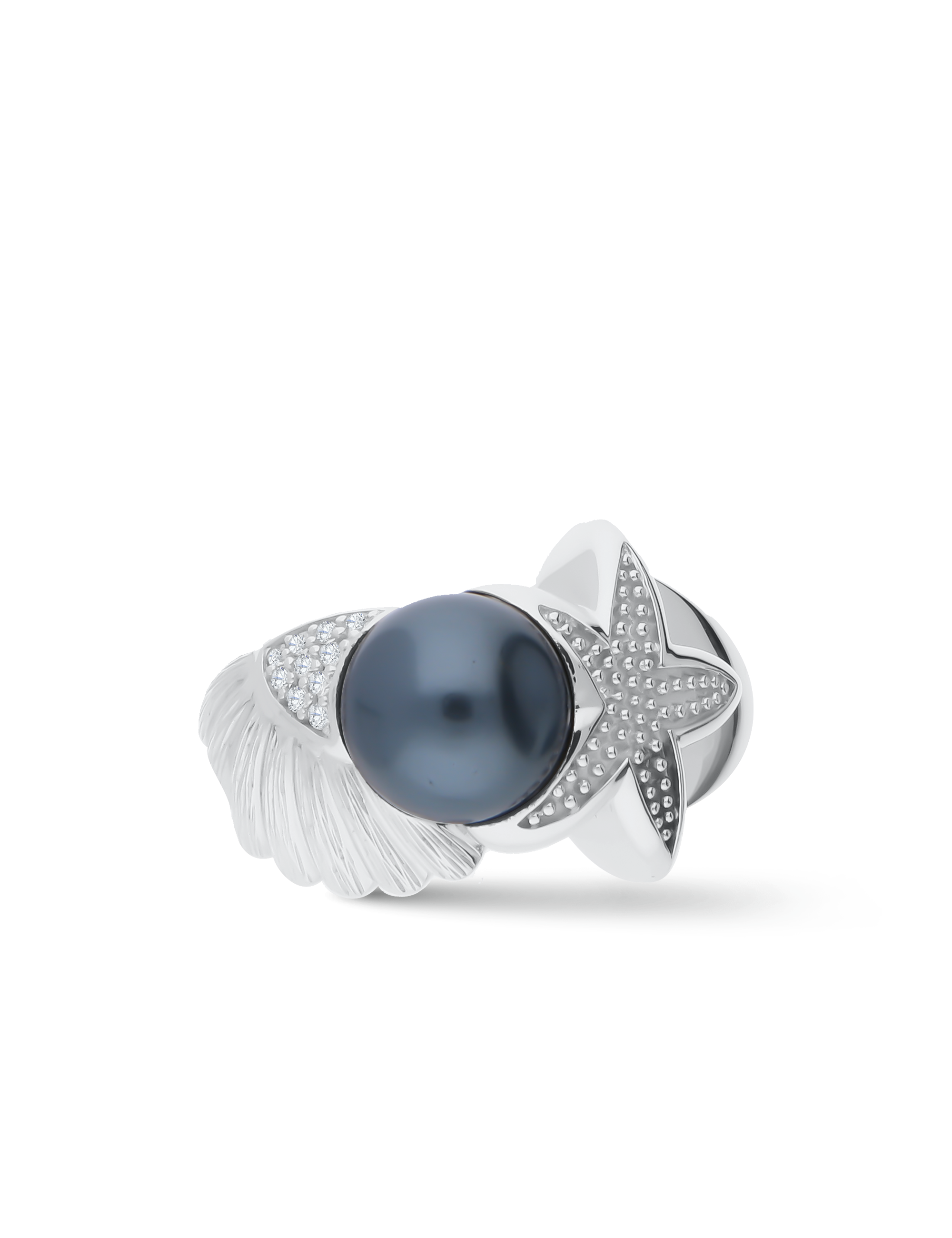 Ring 925 Silber rhodiniert mit Perle 9mm 91402_2