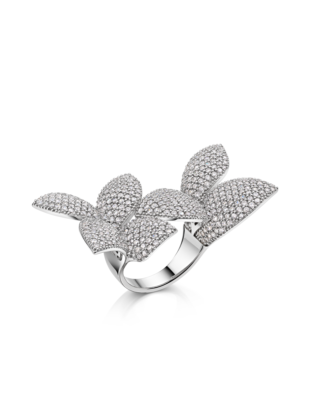 Ring "Blüten" 925/- Silber rhodiniert