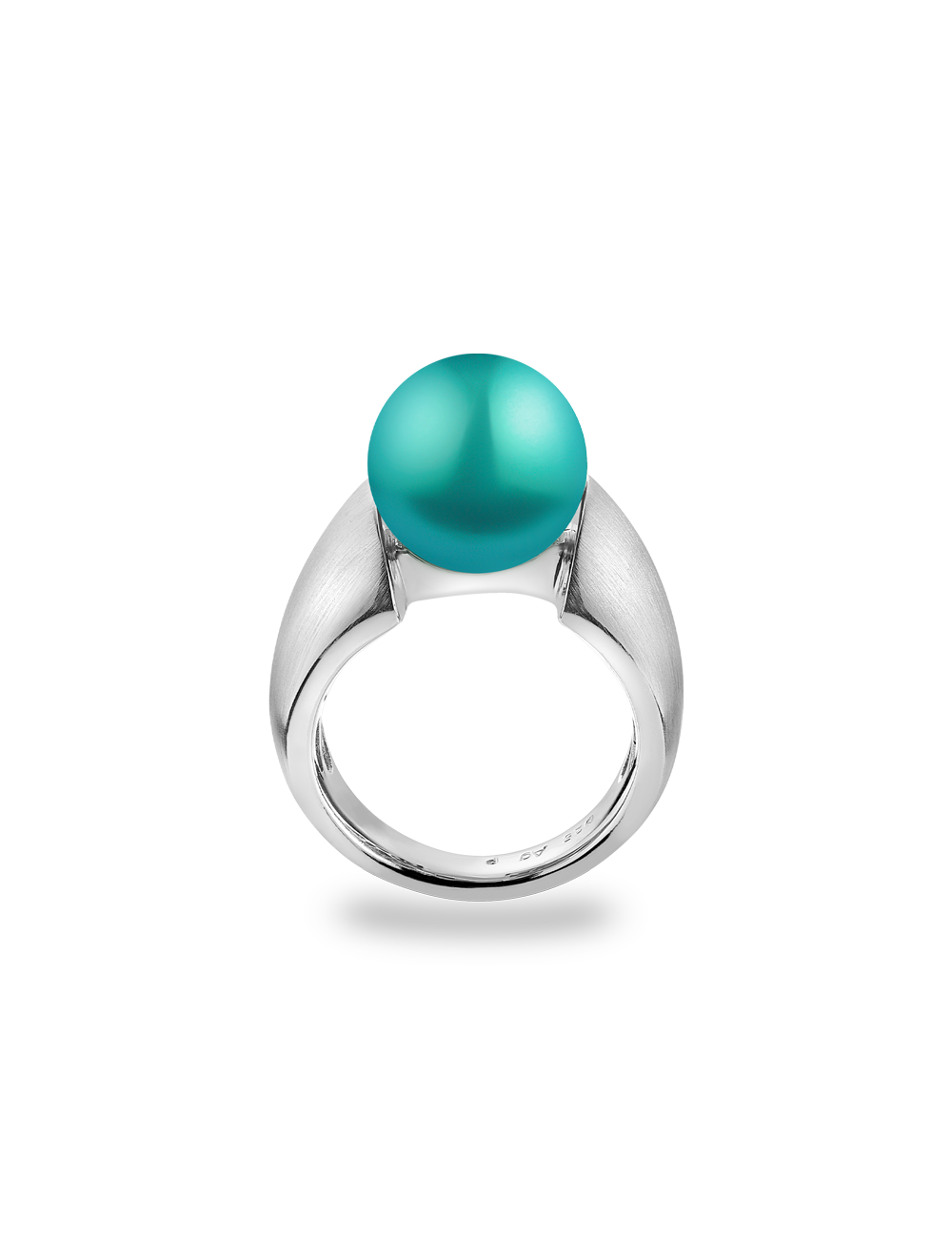 Ring 925/- Silber rhodiniert mit Perle