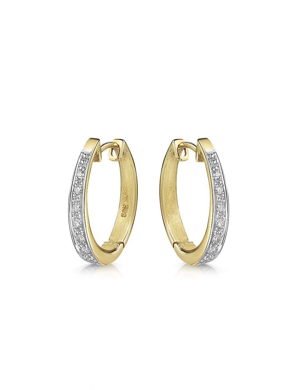 Premium Creolen, Gelbgold mit Diamanten 0,30 Karat