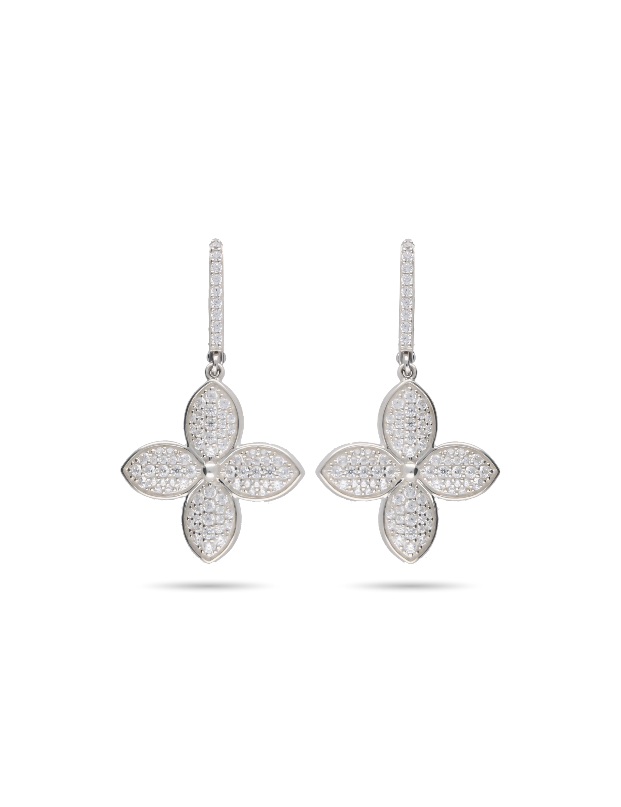 Ohrhänger Blüte 925/- Silber mit Zirkonia