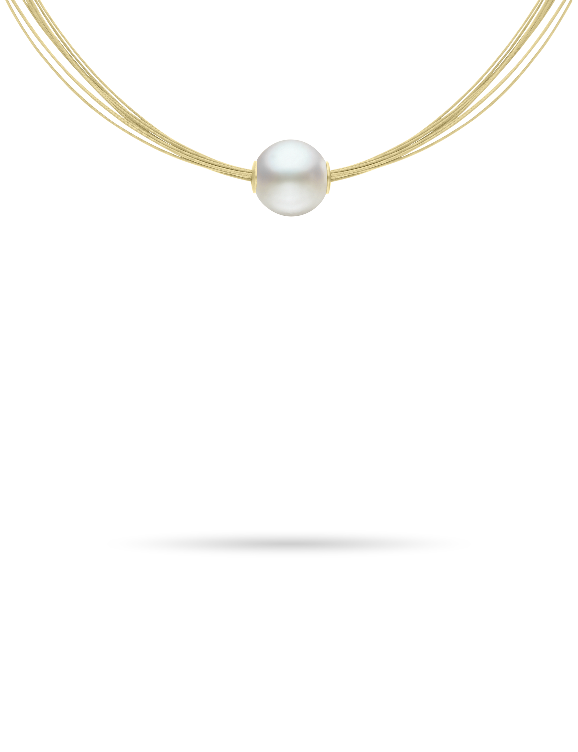 Collier 10fach Silberseil mit Perlgleiter 16mm