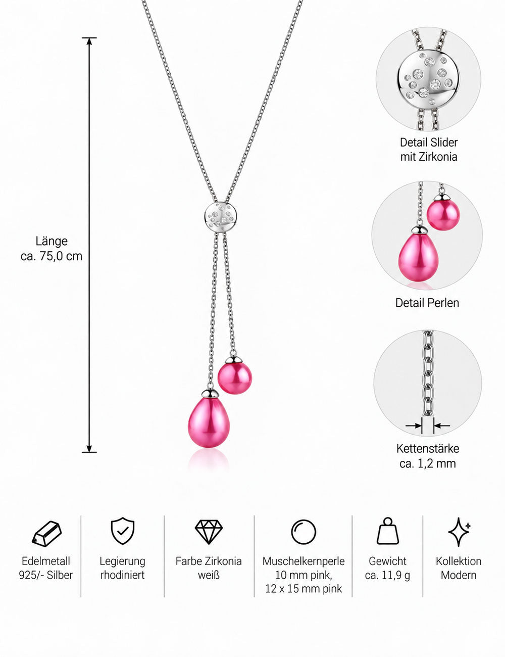 #Muschelkernperle_pink