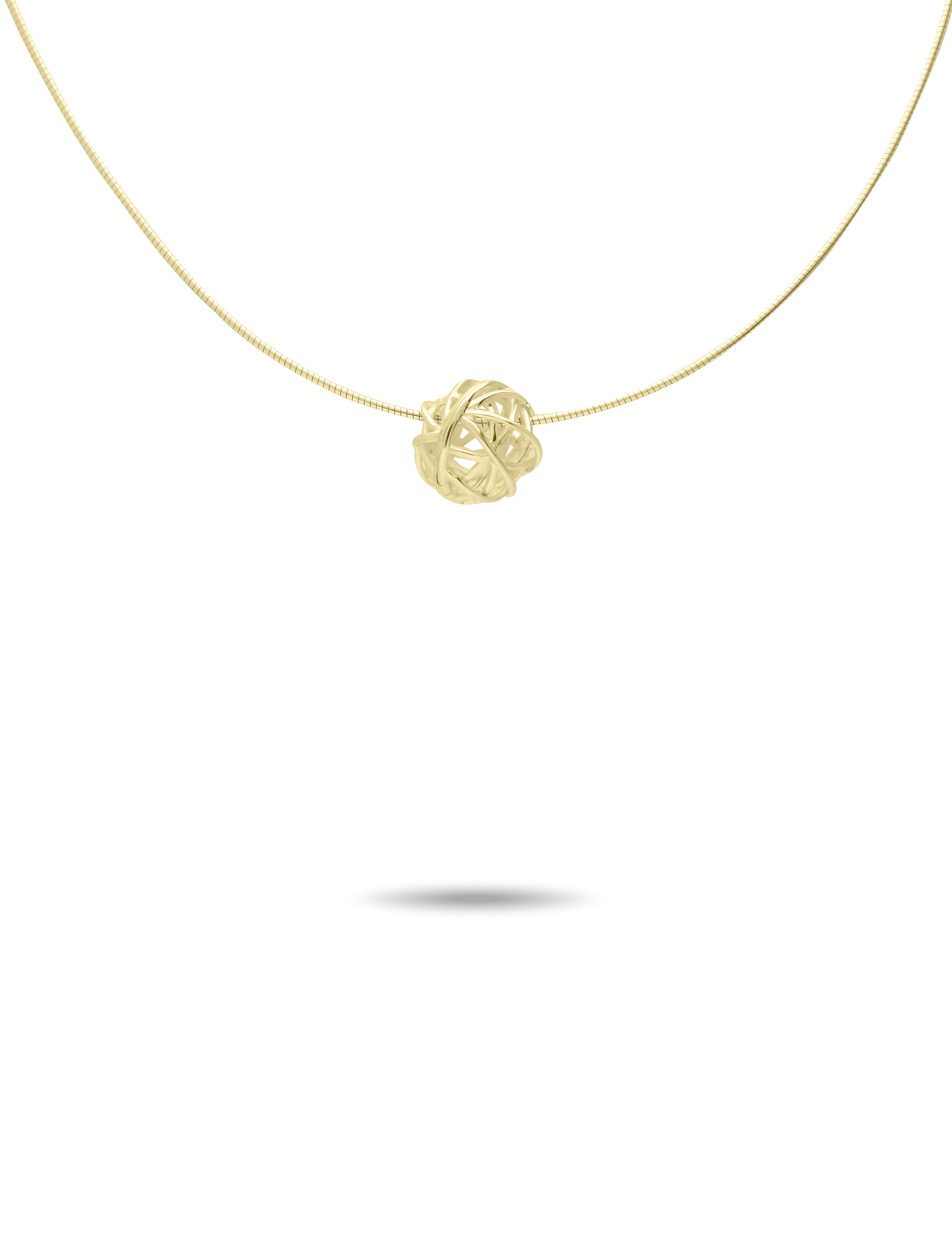 Omegareif mit Anhänger, 925/- Silber goldplattiert 45cm