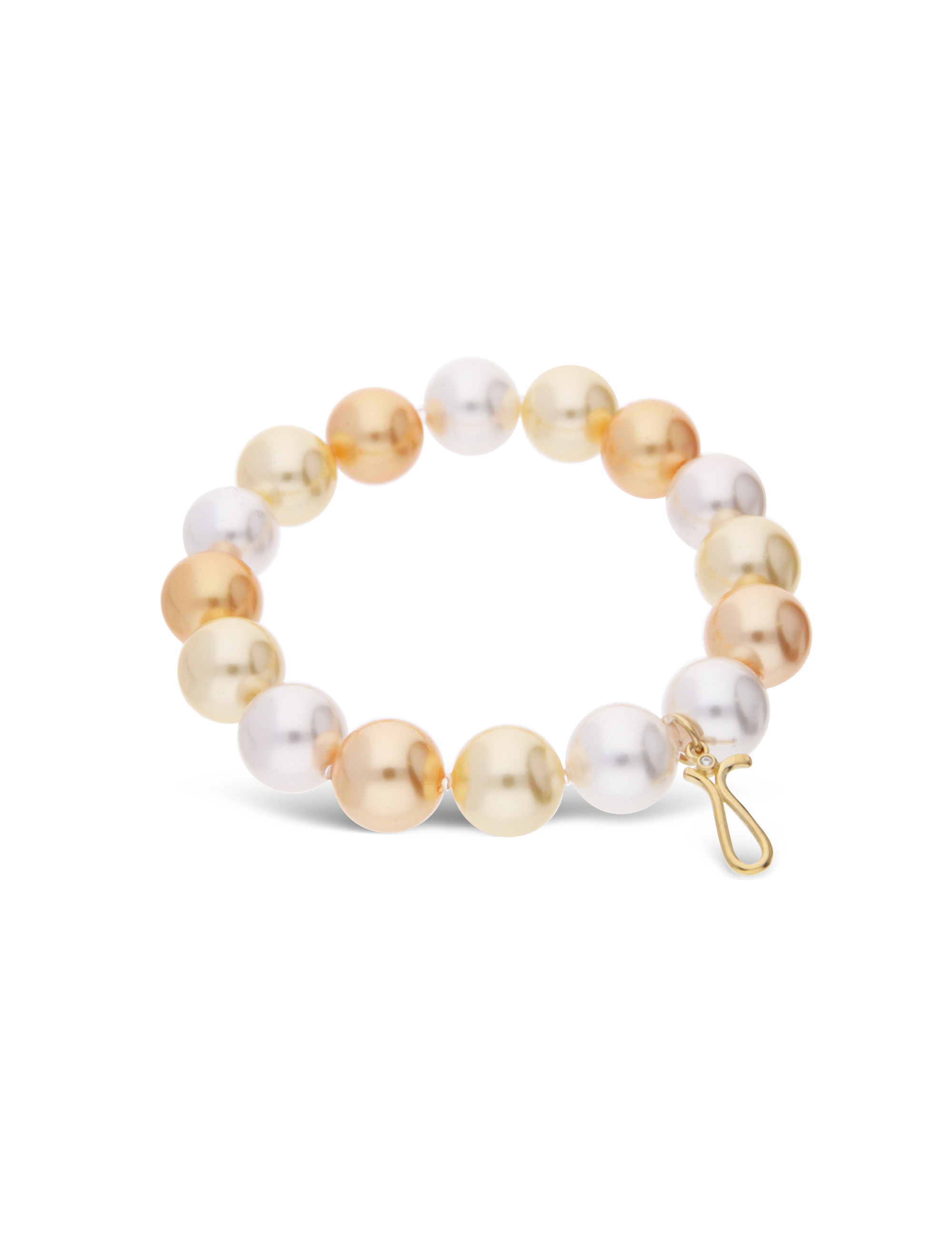 #Muschelkernperle_weiß/champagner/orange