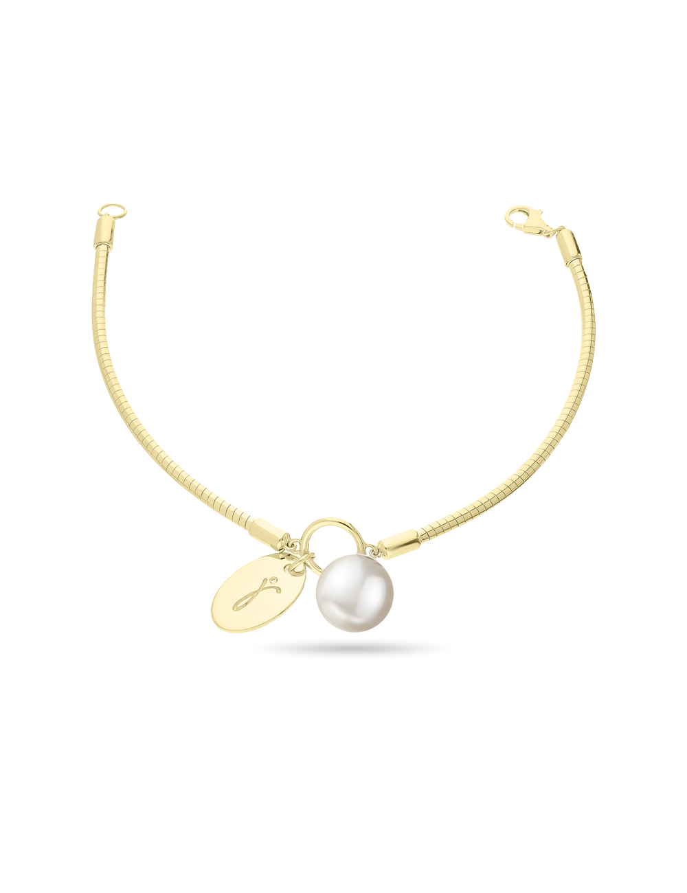 Omega Armband mit Logoplättchen und Perle