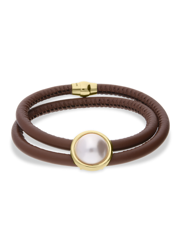Lederarmband braun mit Magnetverschluß