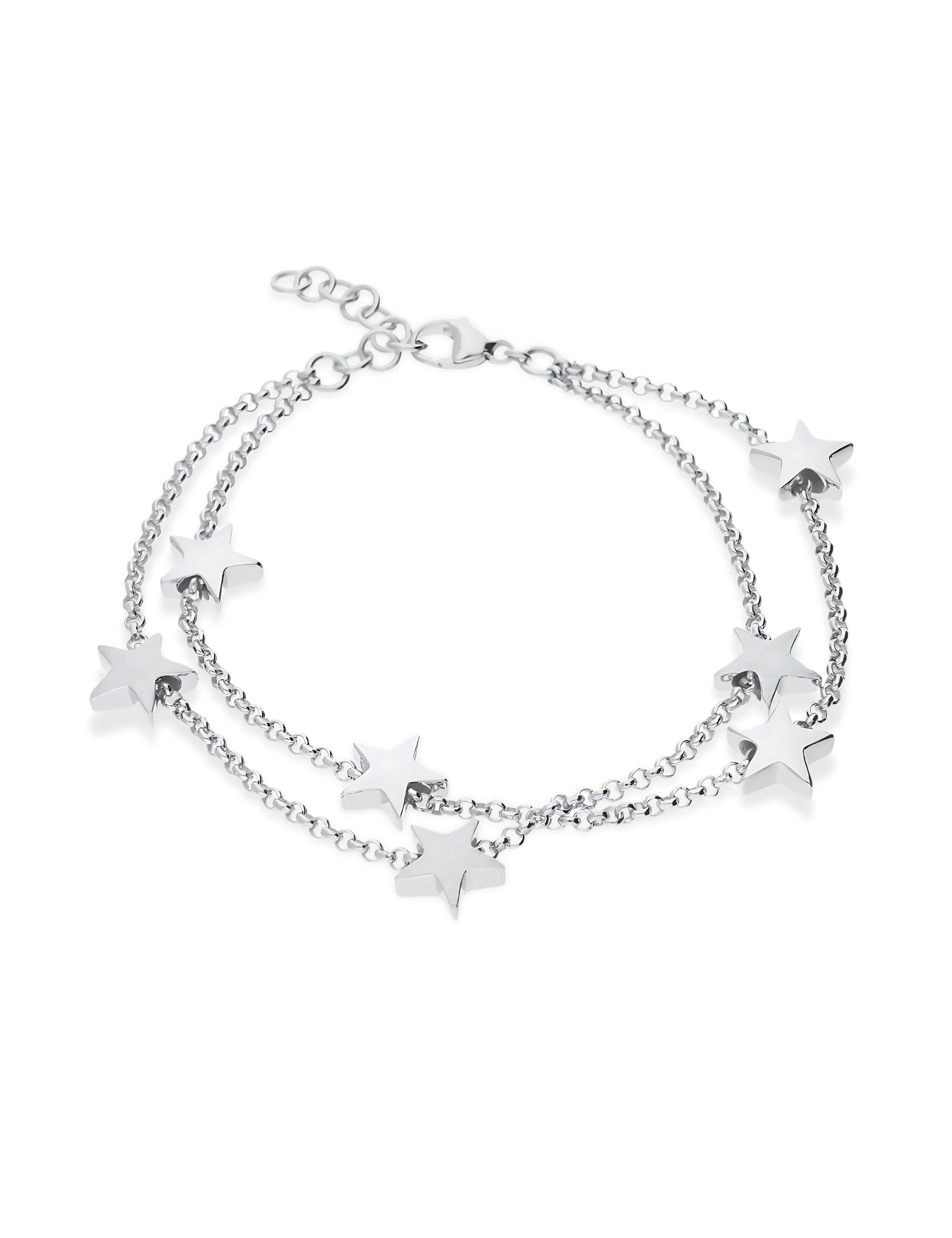 Armband 925/- Silber rhodiniert mit Sternen