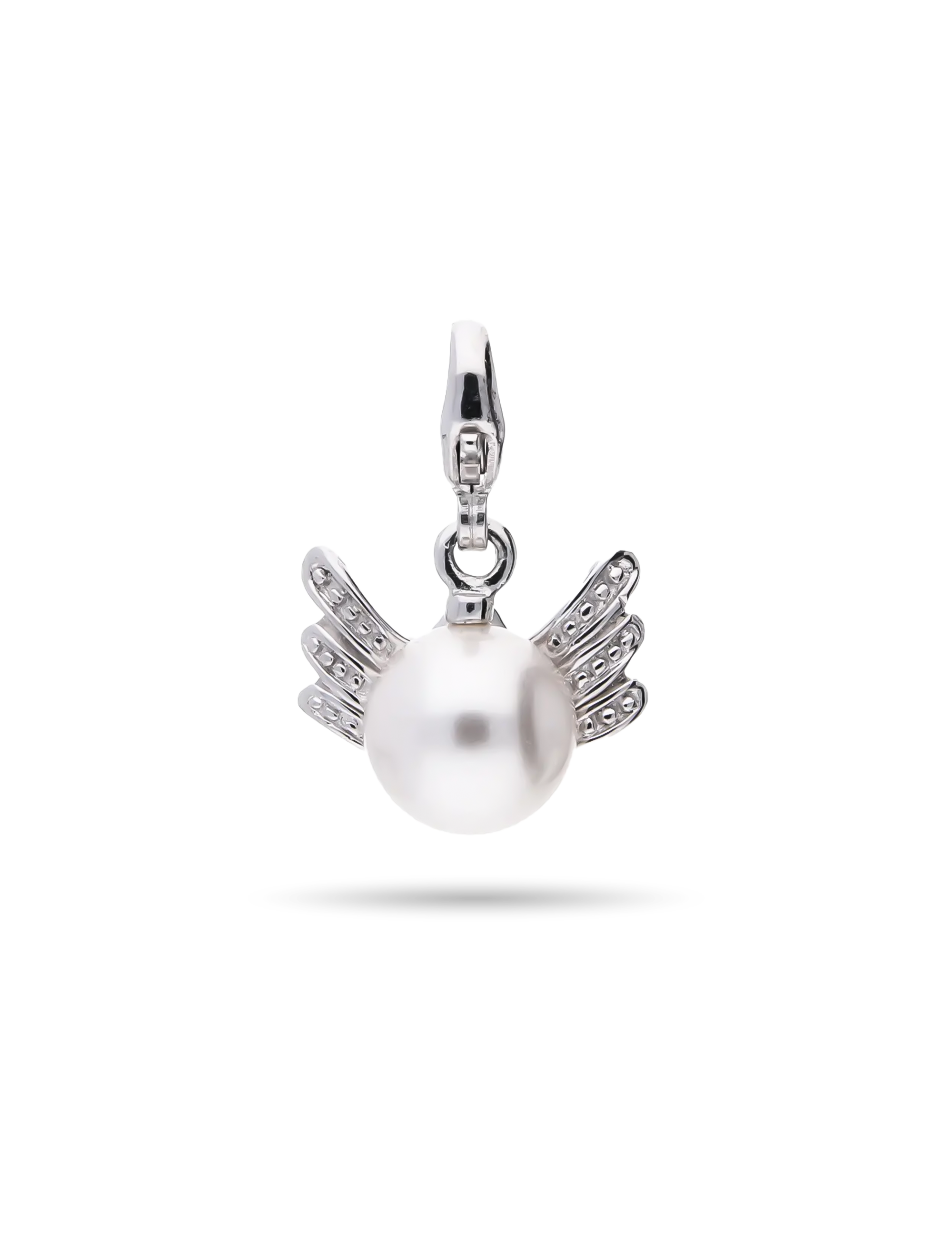 Charm Anhänger 925/- Silber rhodiniert mit Perle 8mm