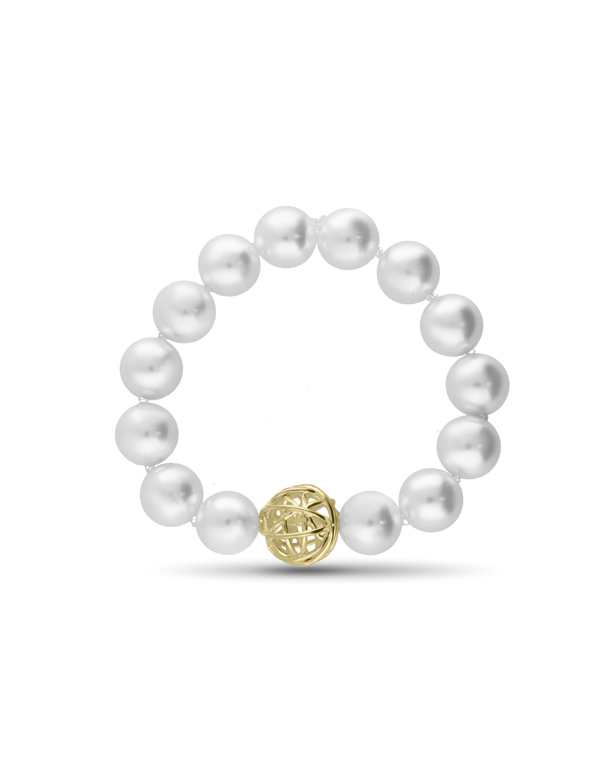 Perlarmband flexibel 12mm weiß