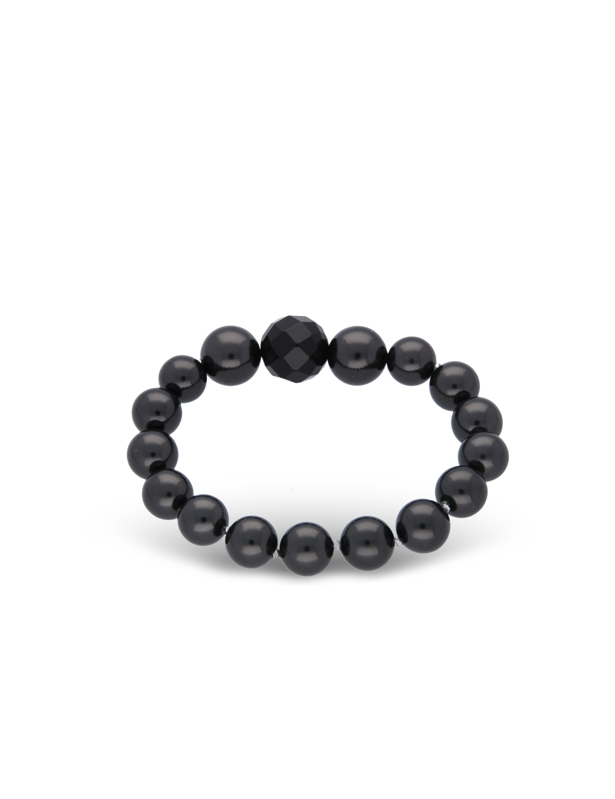 Perlarmband flexibel mit Onyxkugel 14mm