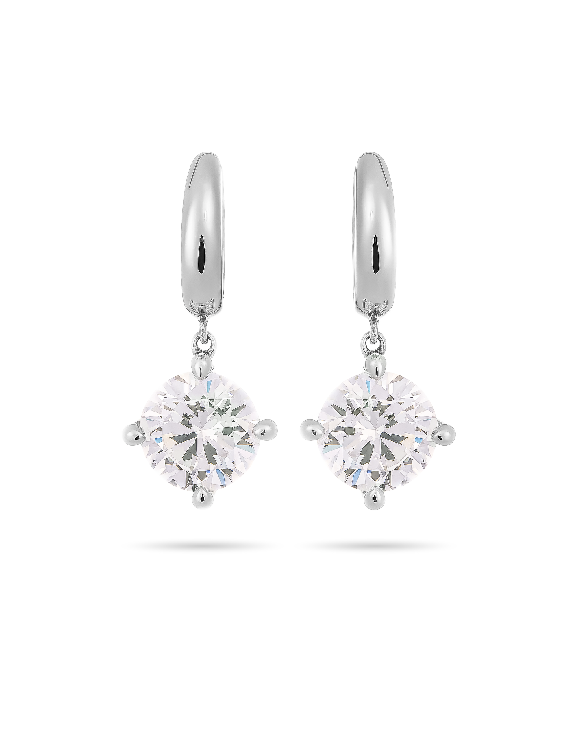 Creolen 925/- Silber rhodiniert mit Zirkonia