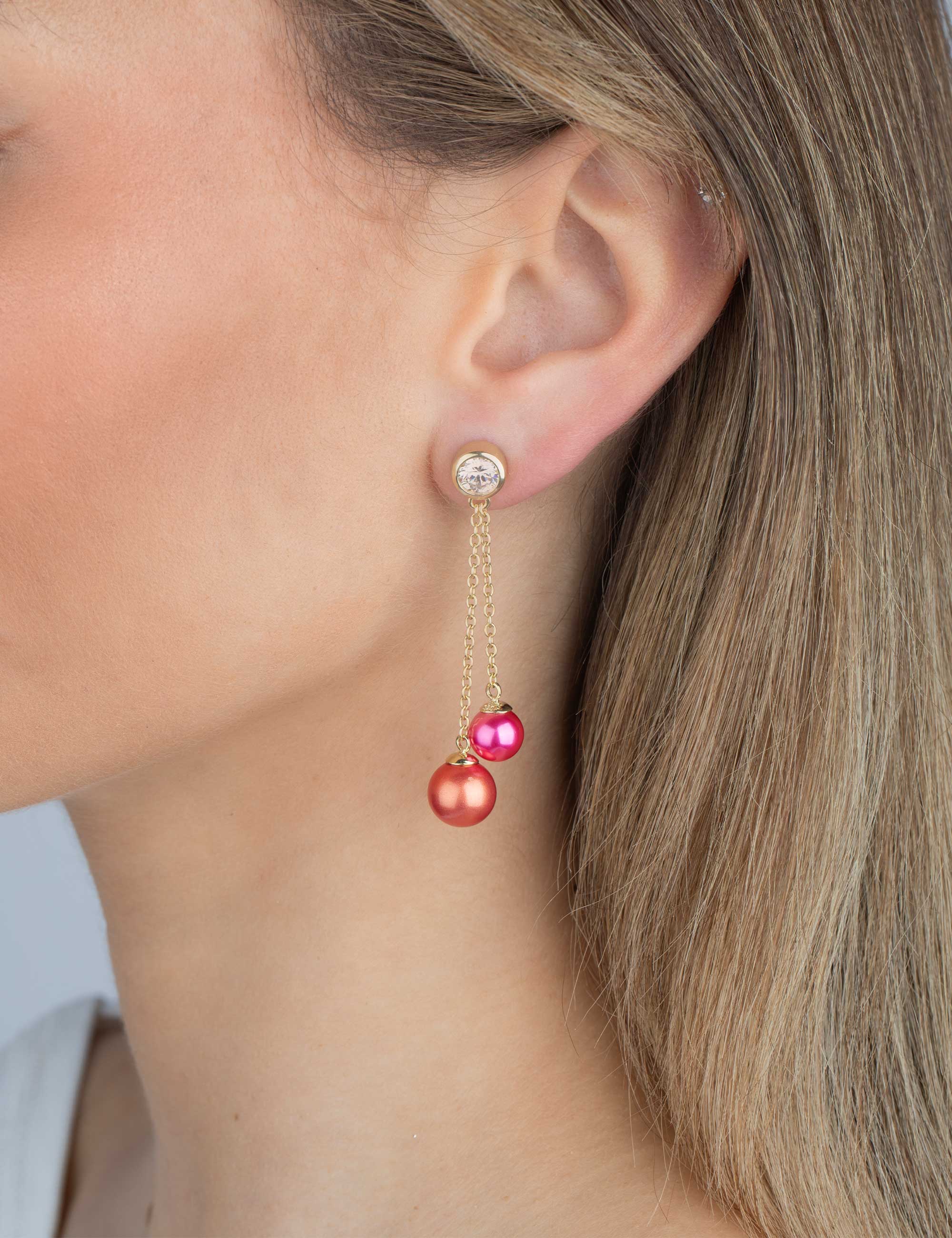 #Muschelkernperle_pink / papaya