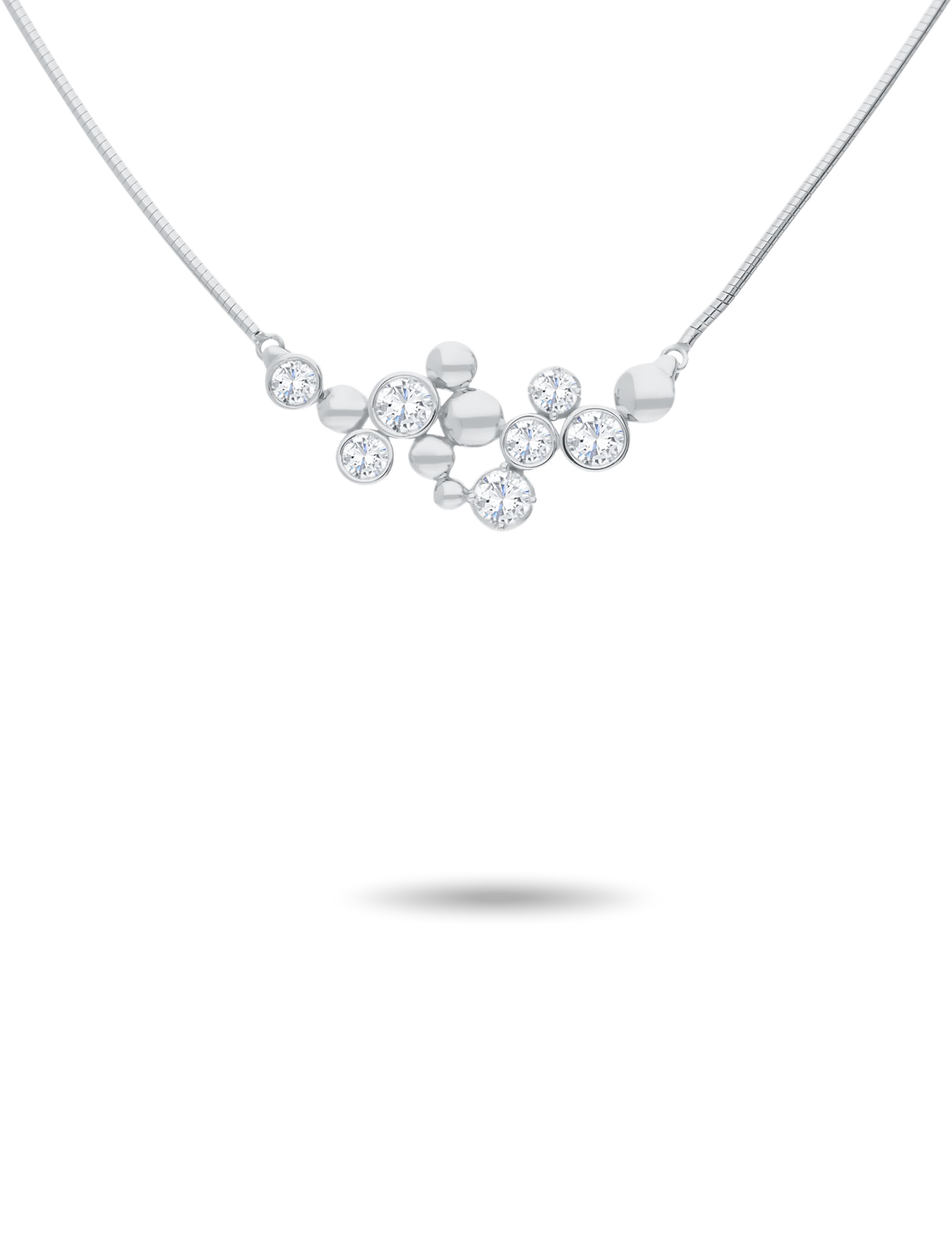 Collier Silber mit Zirkonia 43+5cm