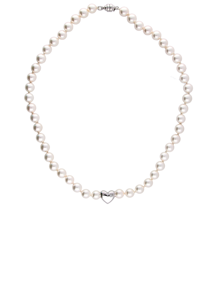 Perlenkette 8mm mit Herz