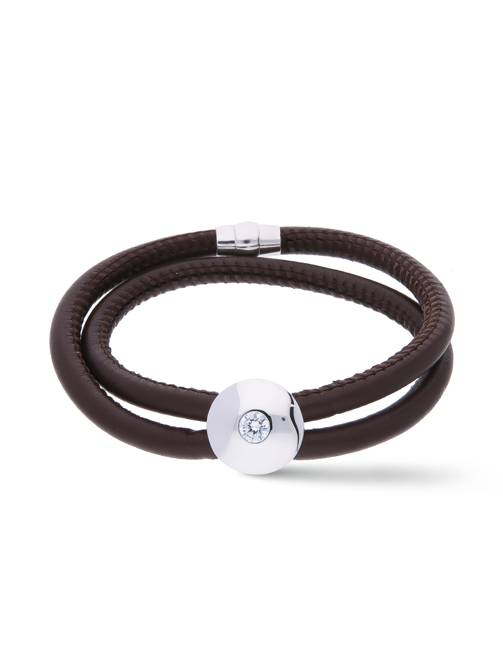 Lederarmband dunkelbraun 17cm