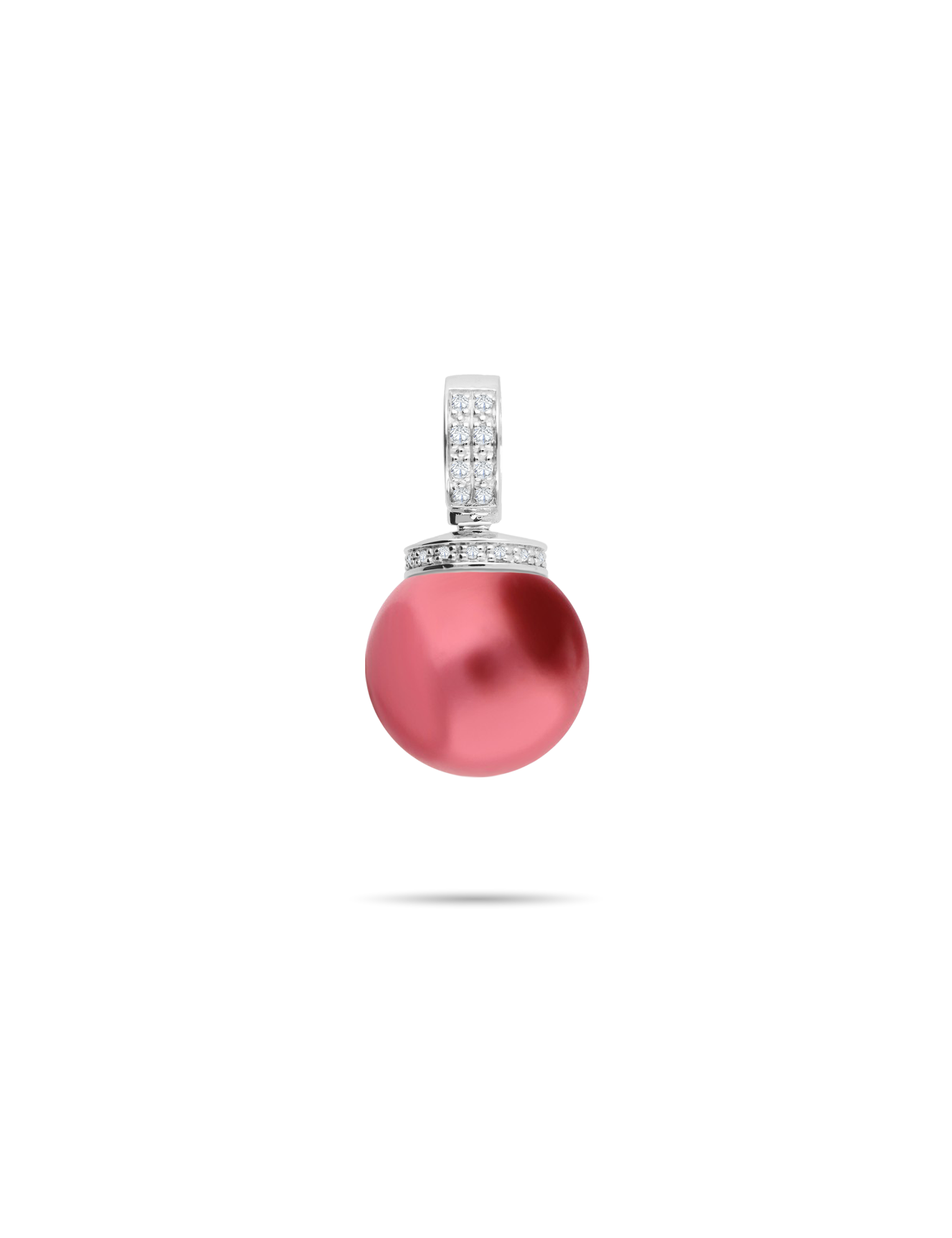 #Legierung_rhodiniert #Muschelkernperle_rot