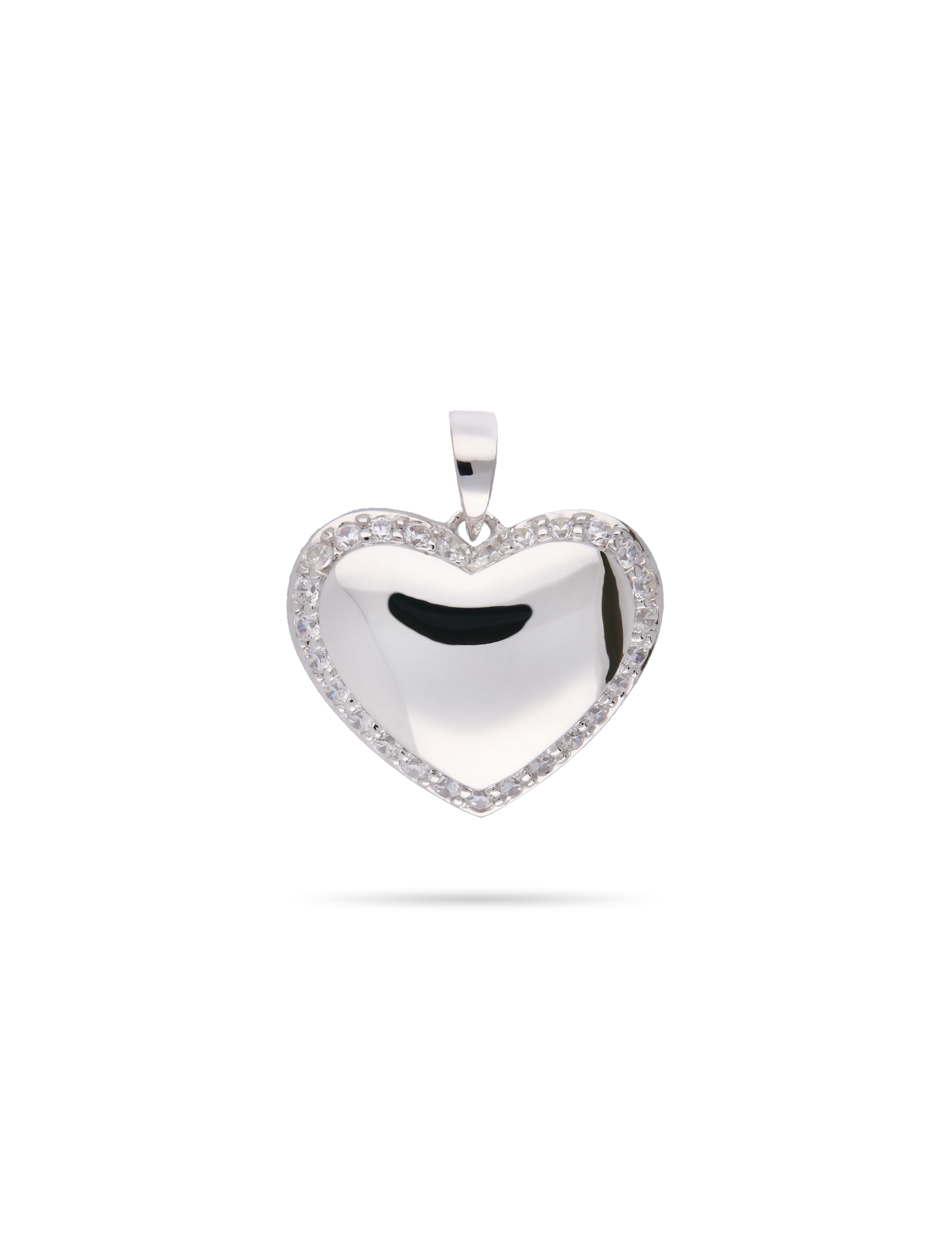 Anhänger Herz, 925/- Silber rhodiniert mit Zirkonia