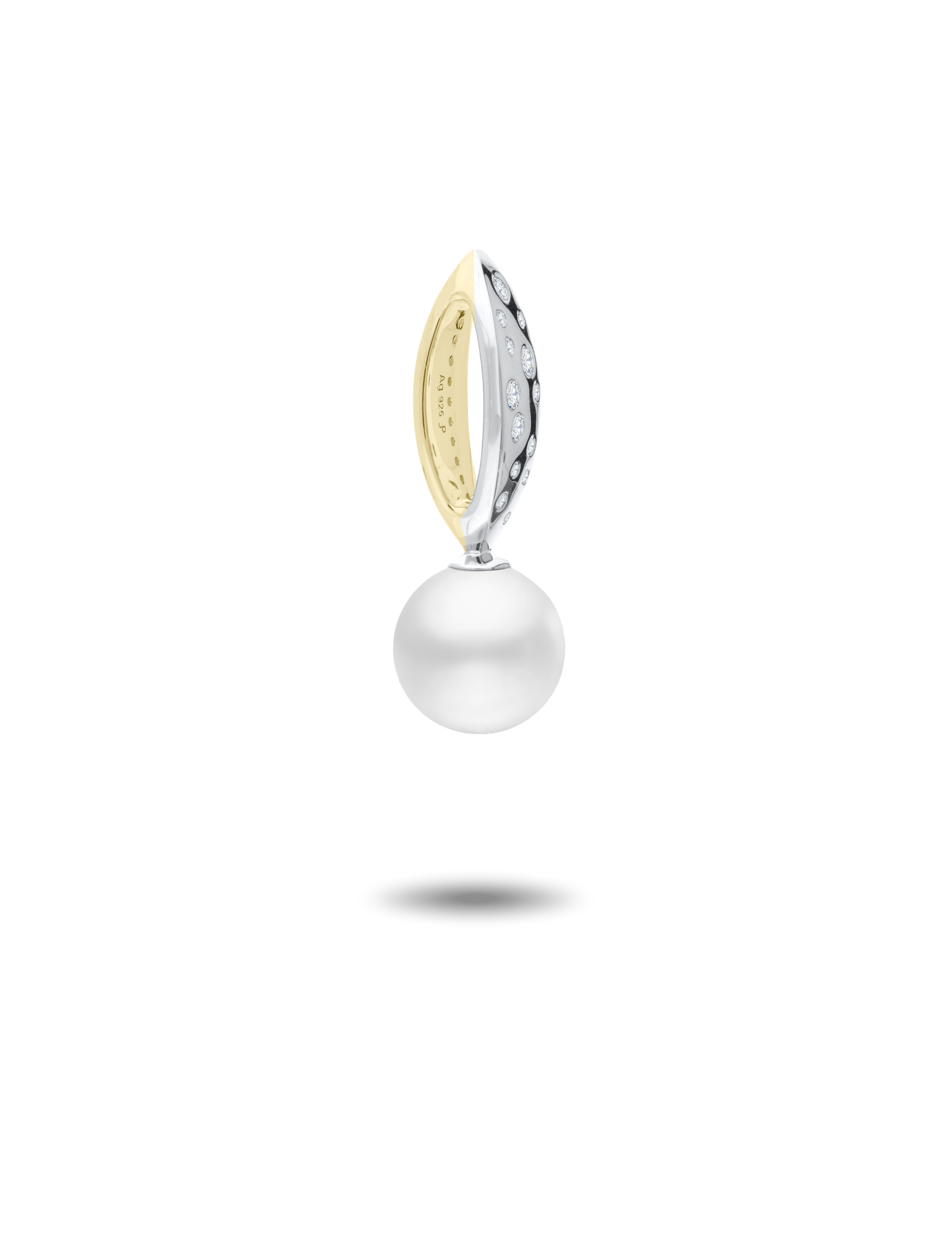 Anhänger, 925/- Silber bicolor mit Perle