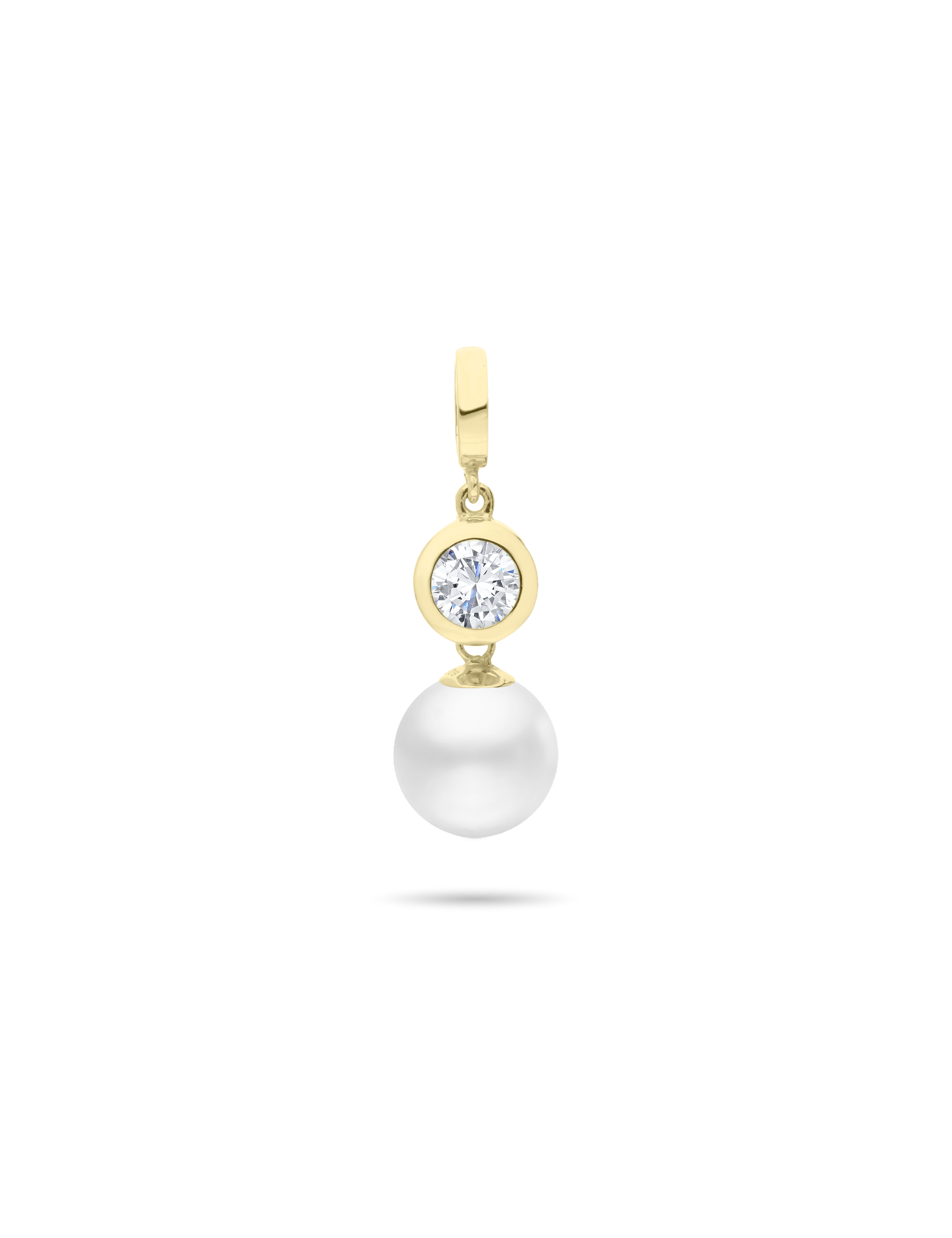 Anhänger mit Varioclip, 925/- Silber goldplattiert mit Perle 12mm