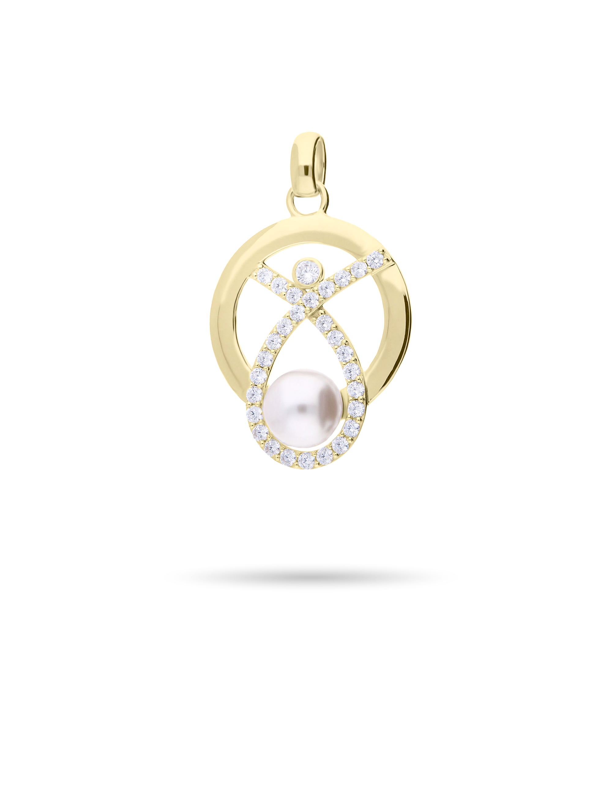 Anhänger, 925/- Silber goldplattiert mit Perle
