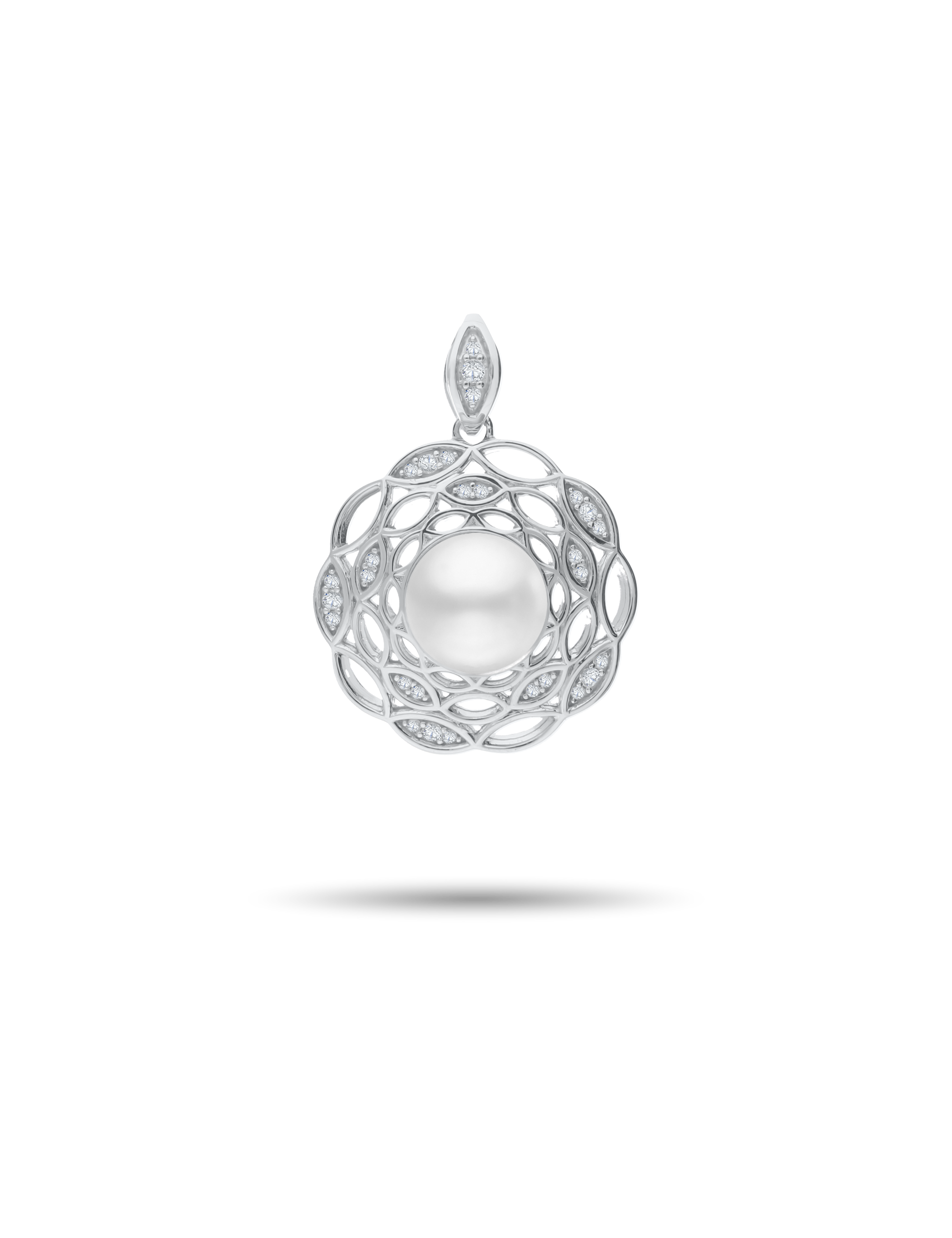 Anhänger, 925/- Silber rhodiniert mit Perle