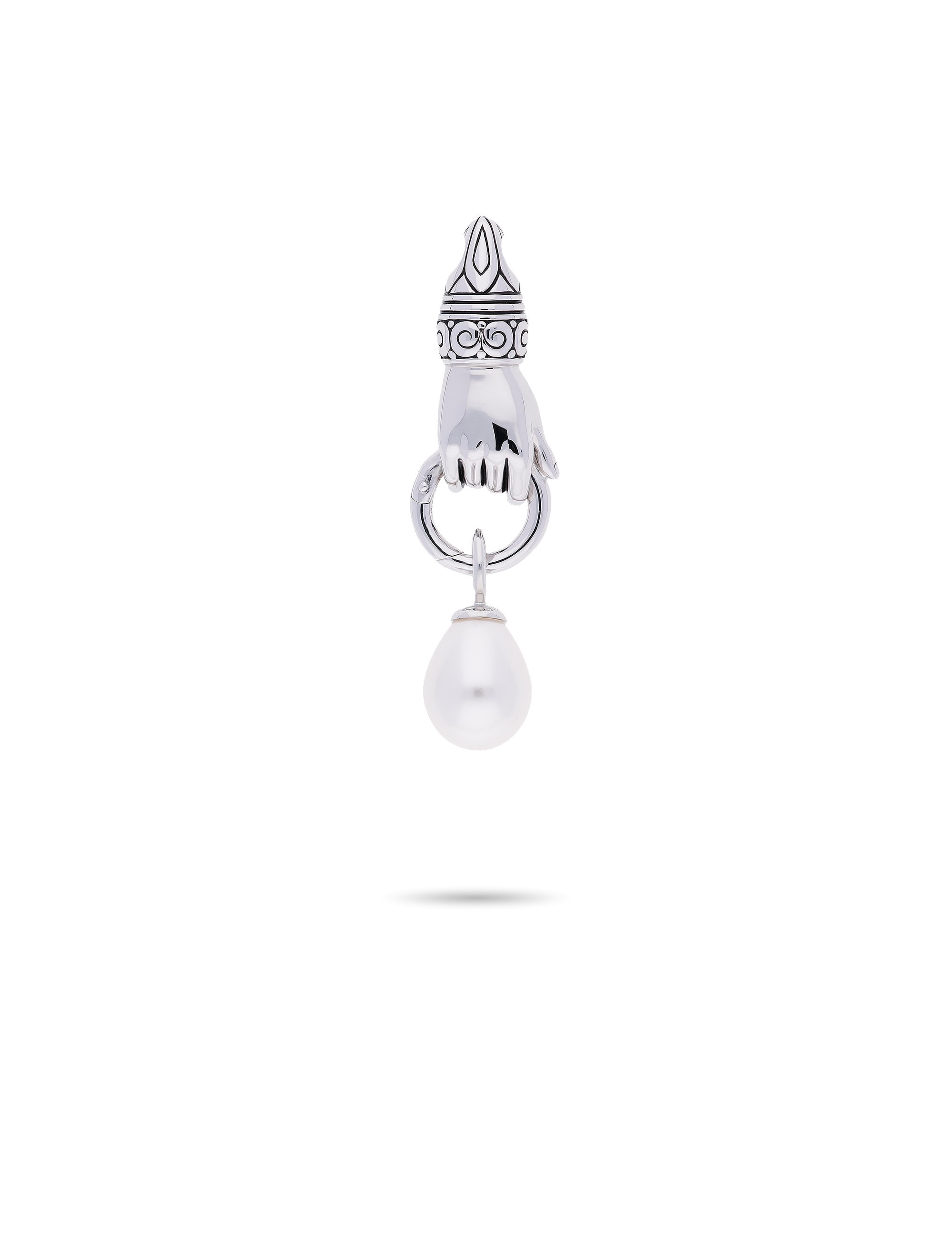 Anhänger 925/- Silber rhodiniert mit Perleinhänger