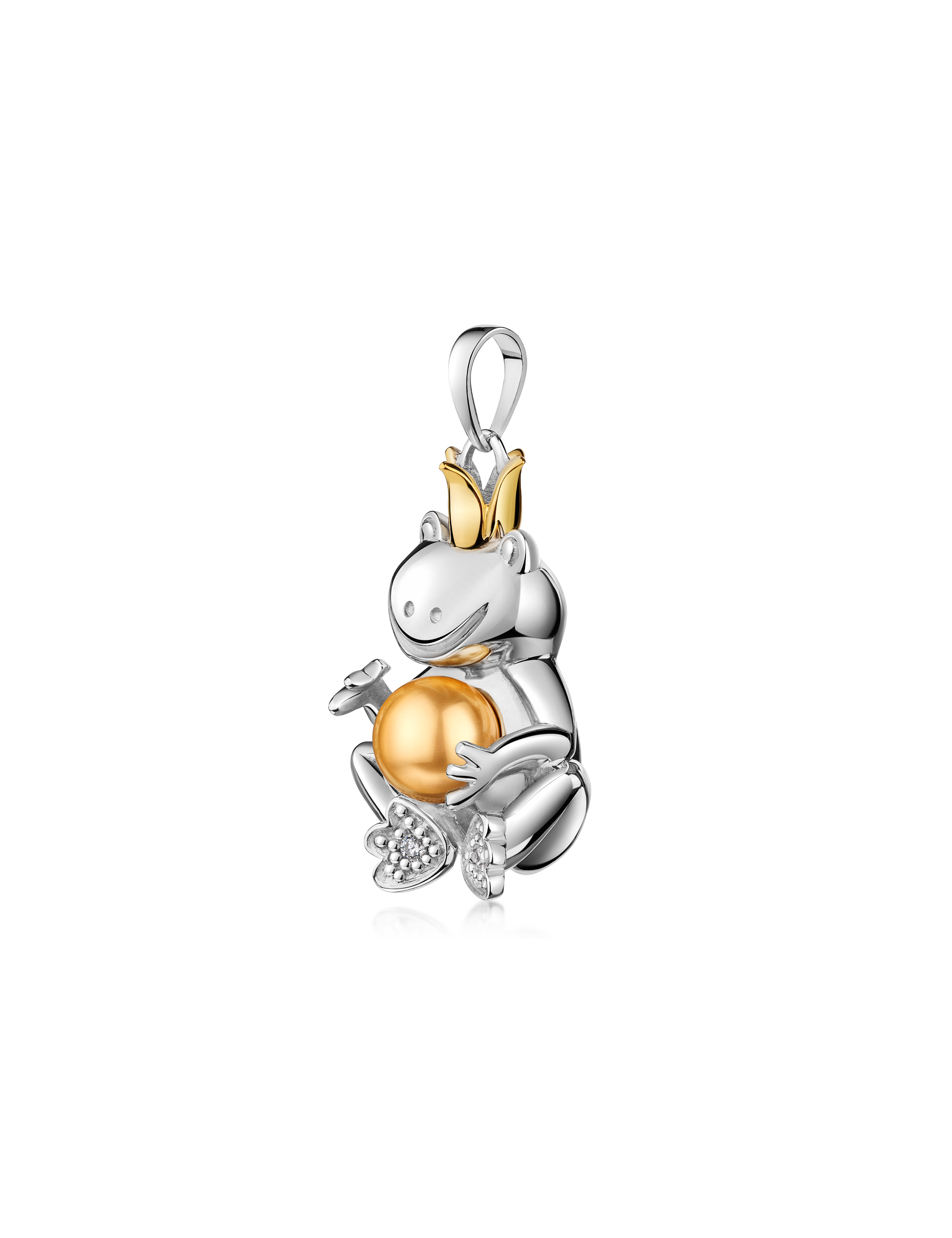 Anhaenger Frosch 925 Silber rhodiniert mit Perle 26981_2