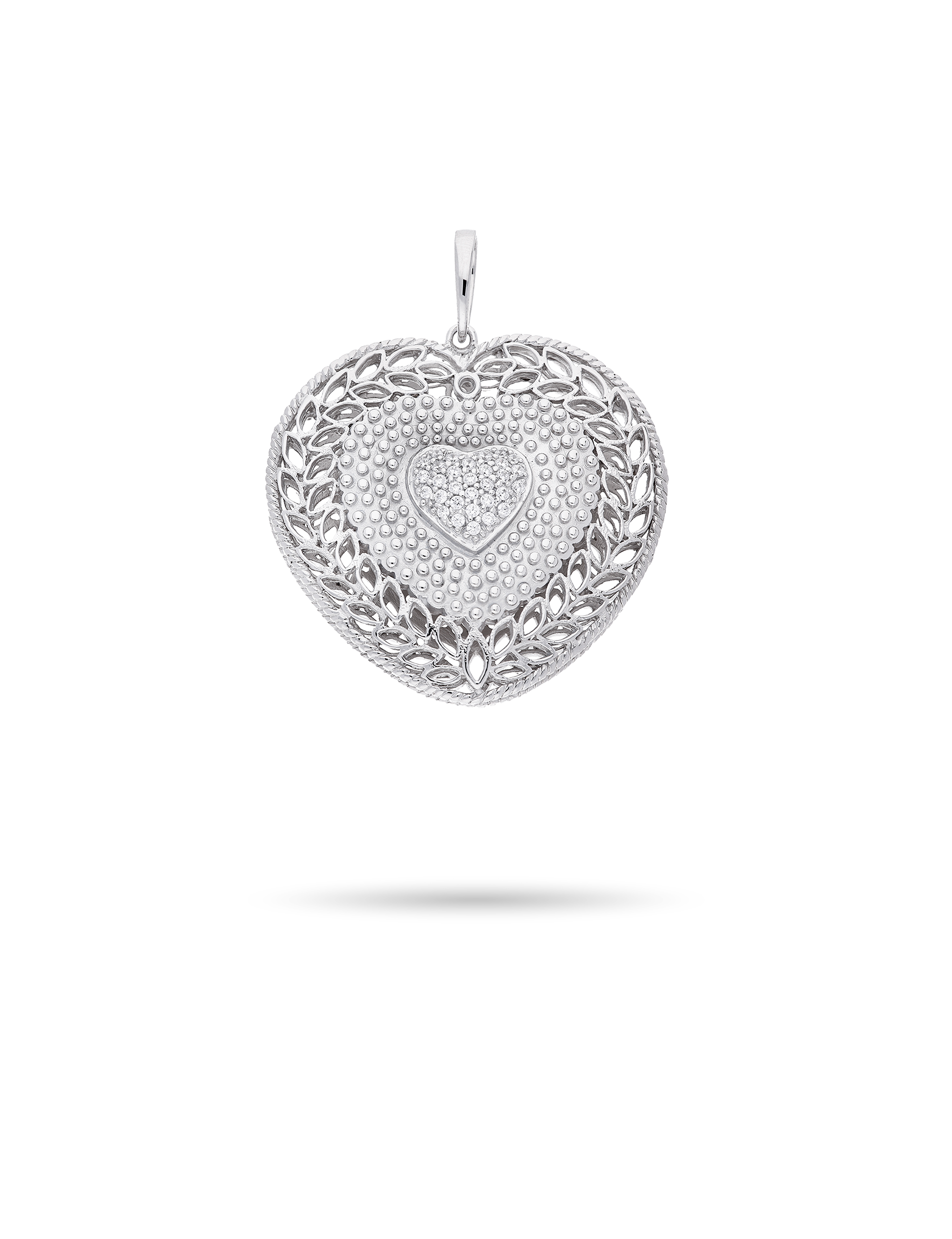 Anhänger Herz, 925/- Silber mit Zirkonia