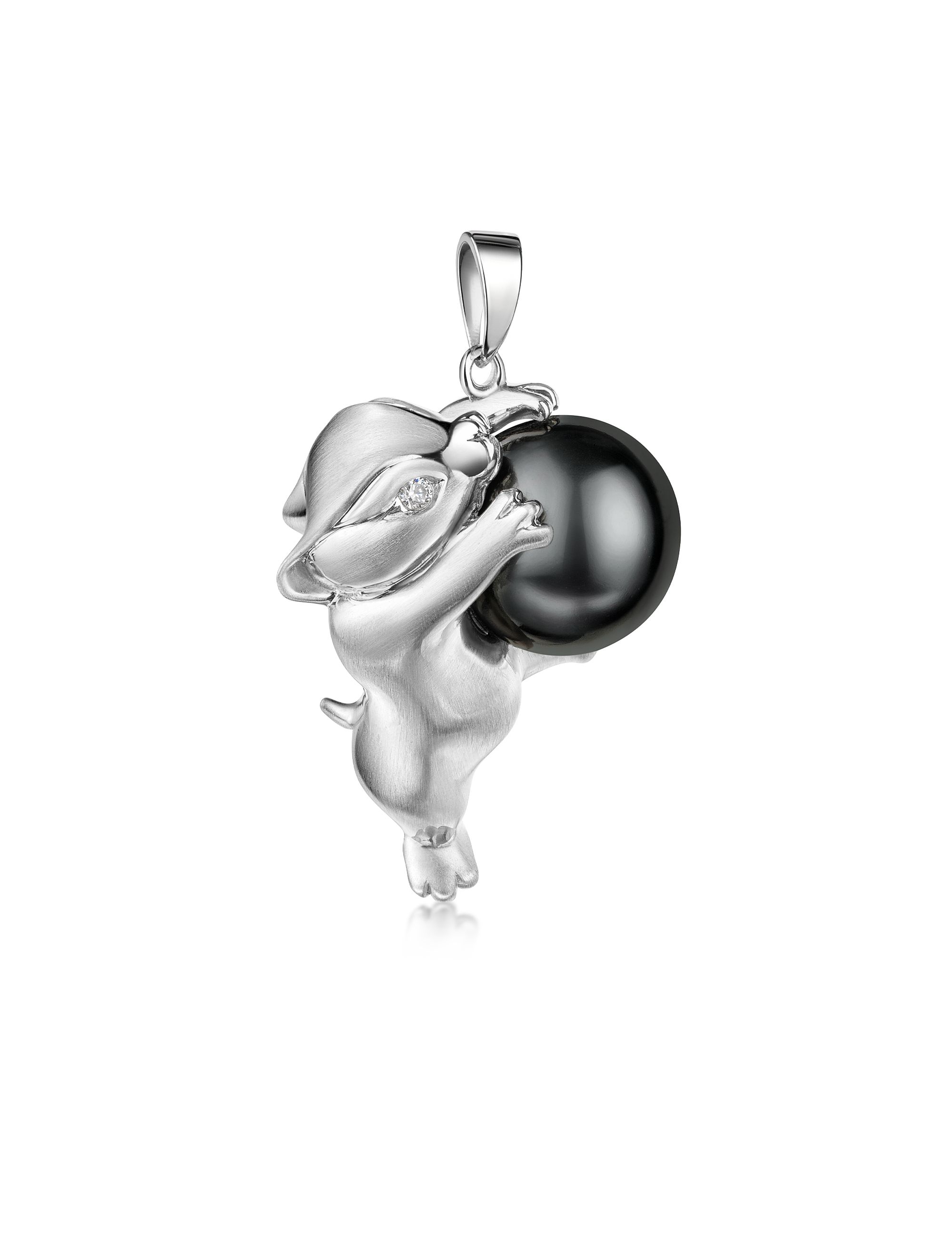 Anhaenger Loewe 925 Silber rhodiniert mit Perle 27691_2