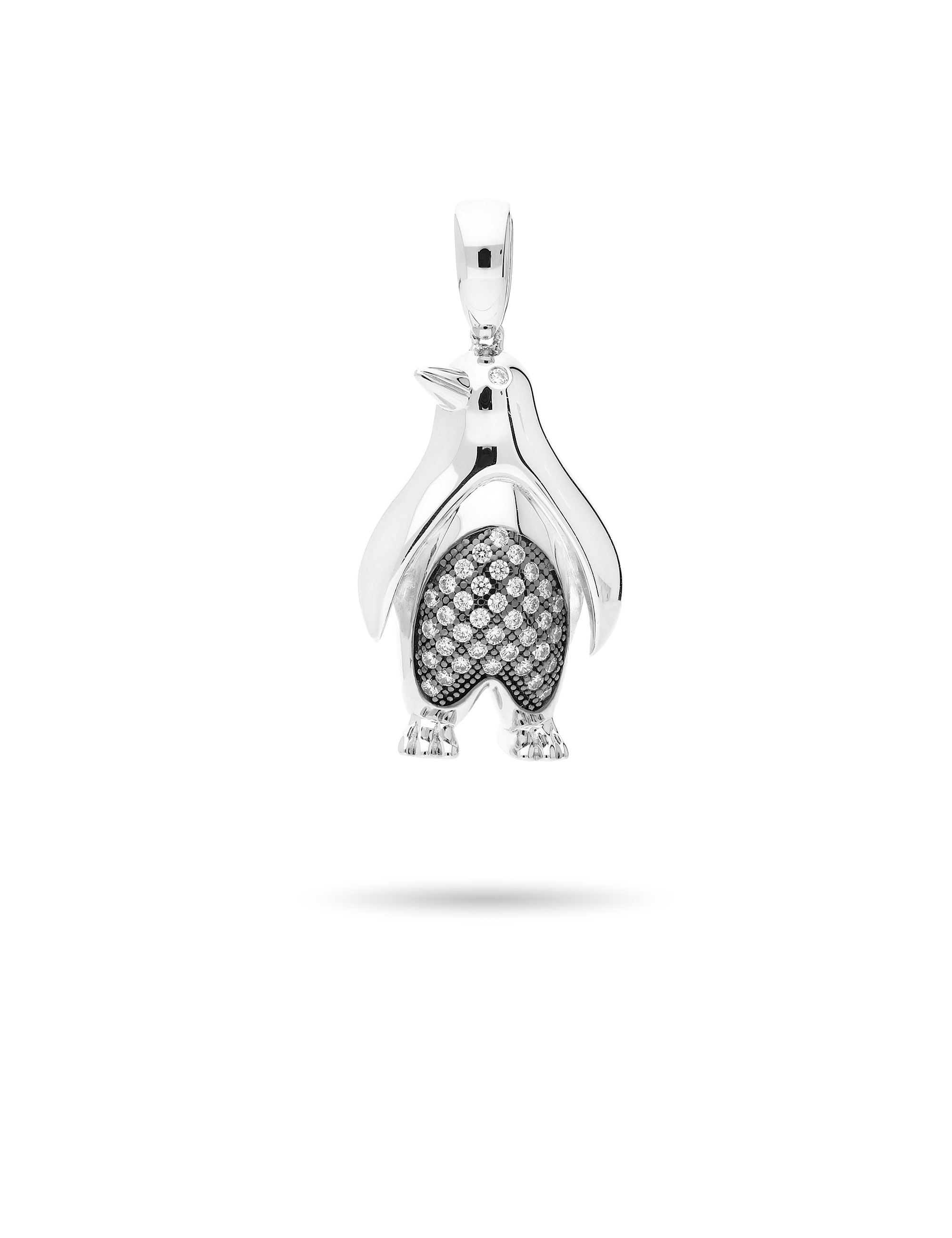 Anhänger Pinguin, 925/- Silber mit Zirkonia