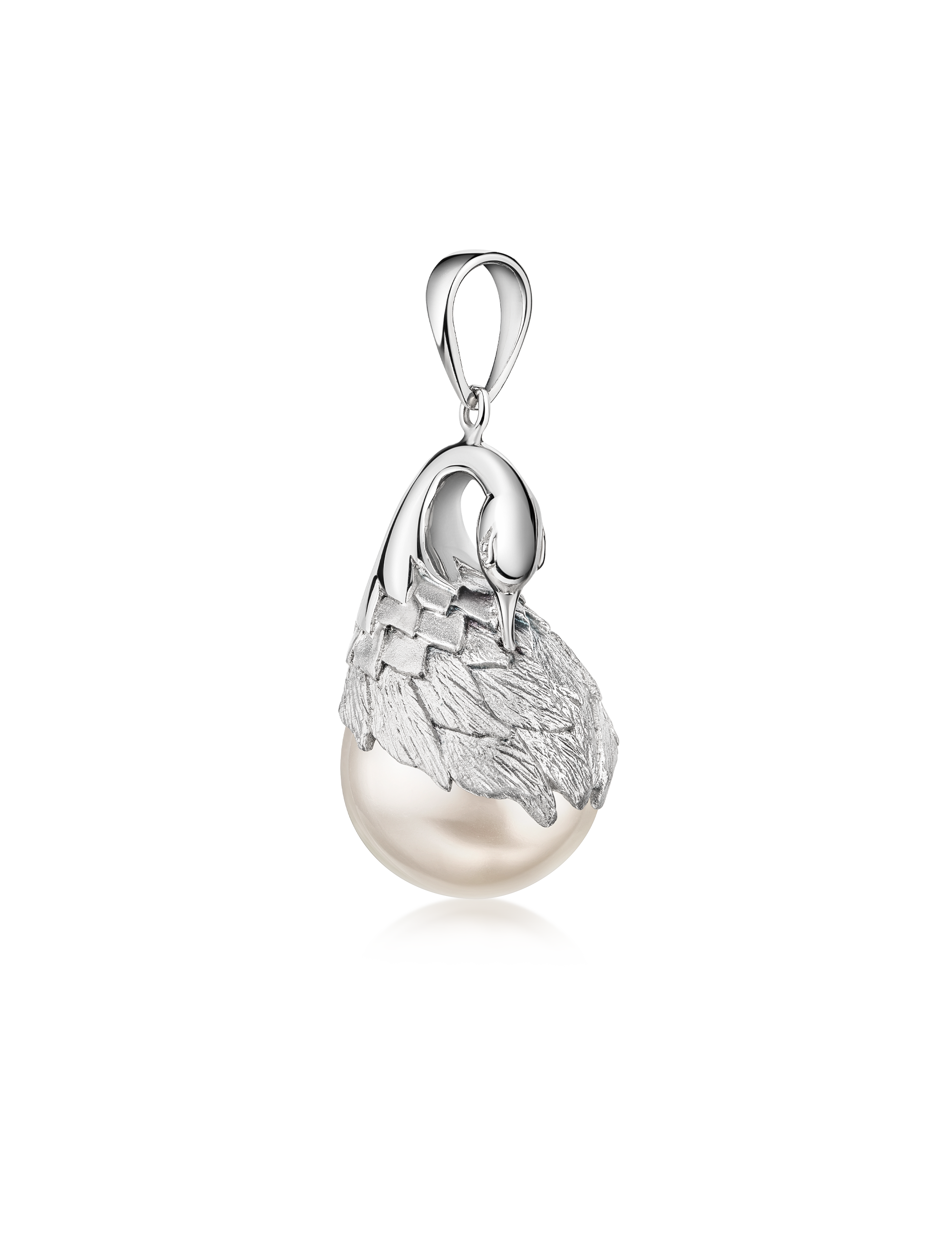 Anhaenger Schwan 925 Silber rhodiniert mit Perle 26705_2