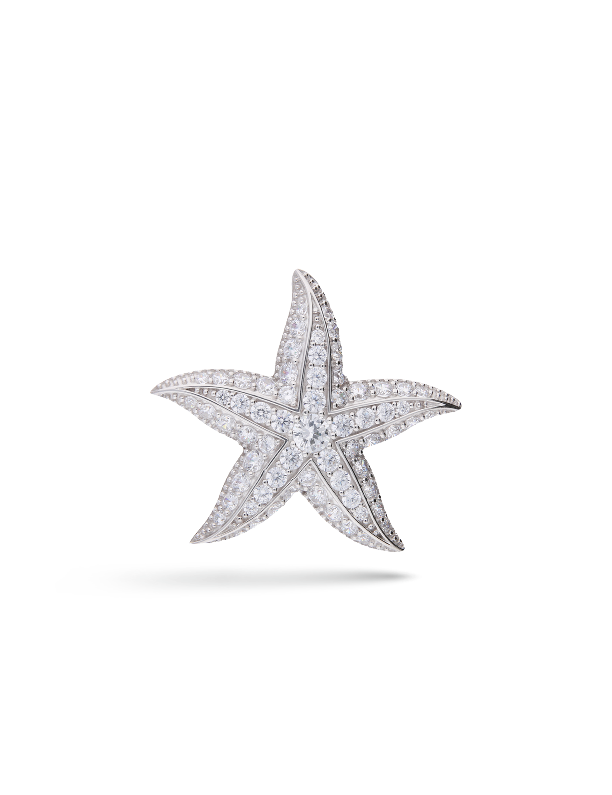 Anhänger Seestern, 925/- Silber rhodiniert mit Zirkonia