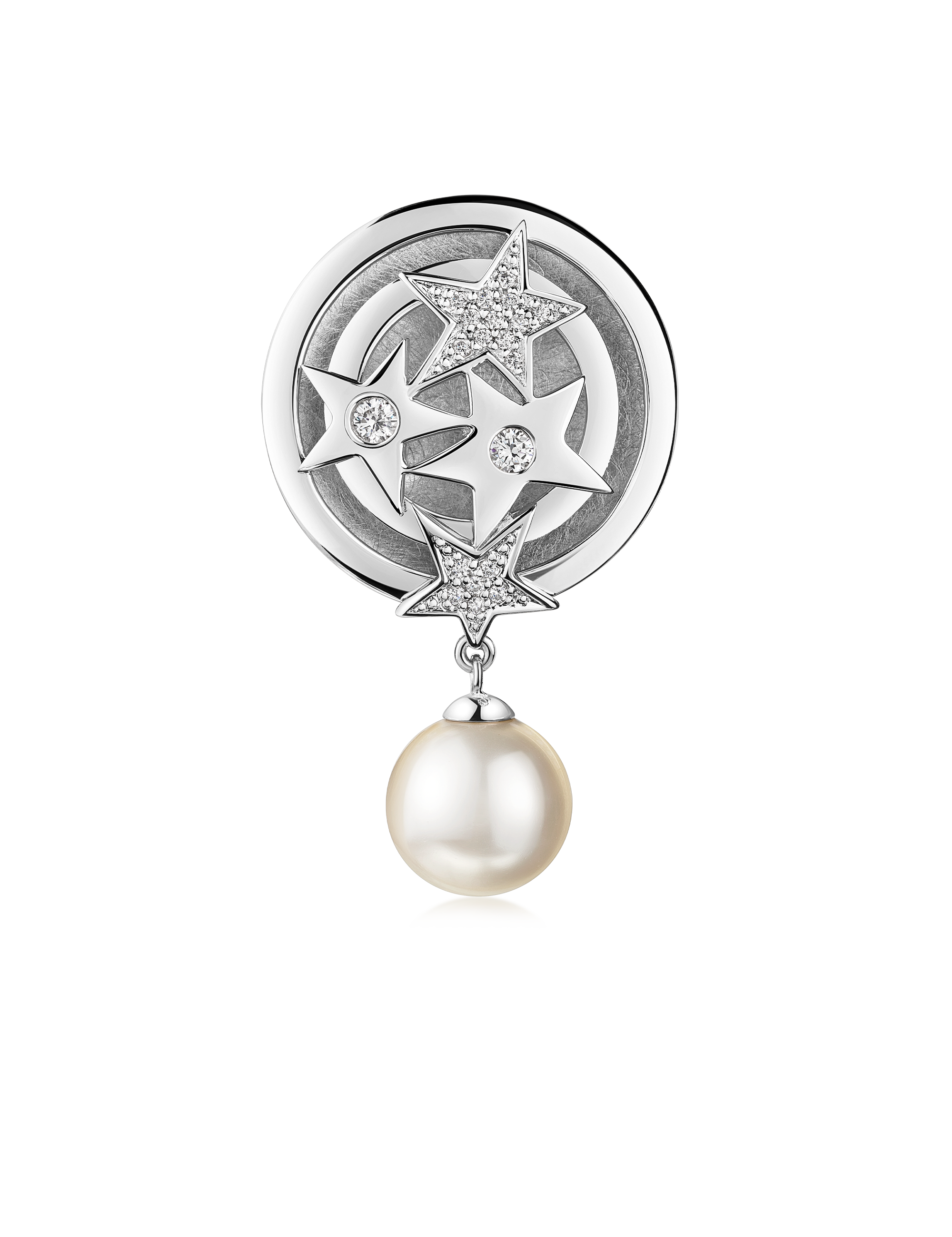 Anhänger "Stars" 925/- Silber rhodiniert mit Perle