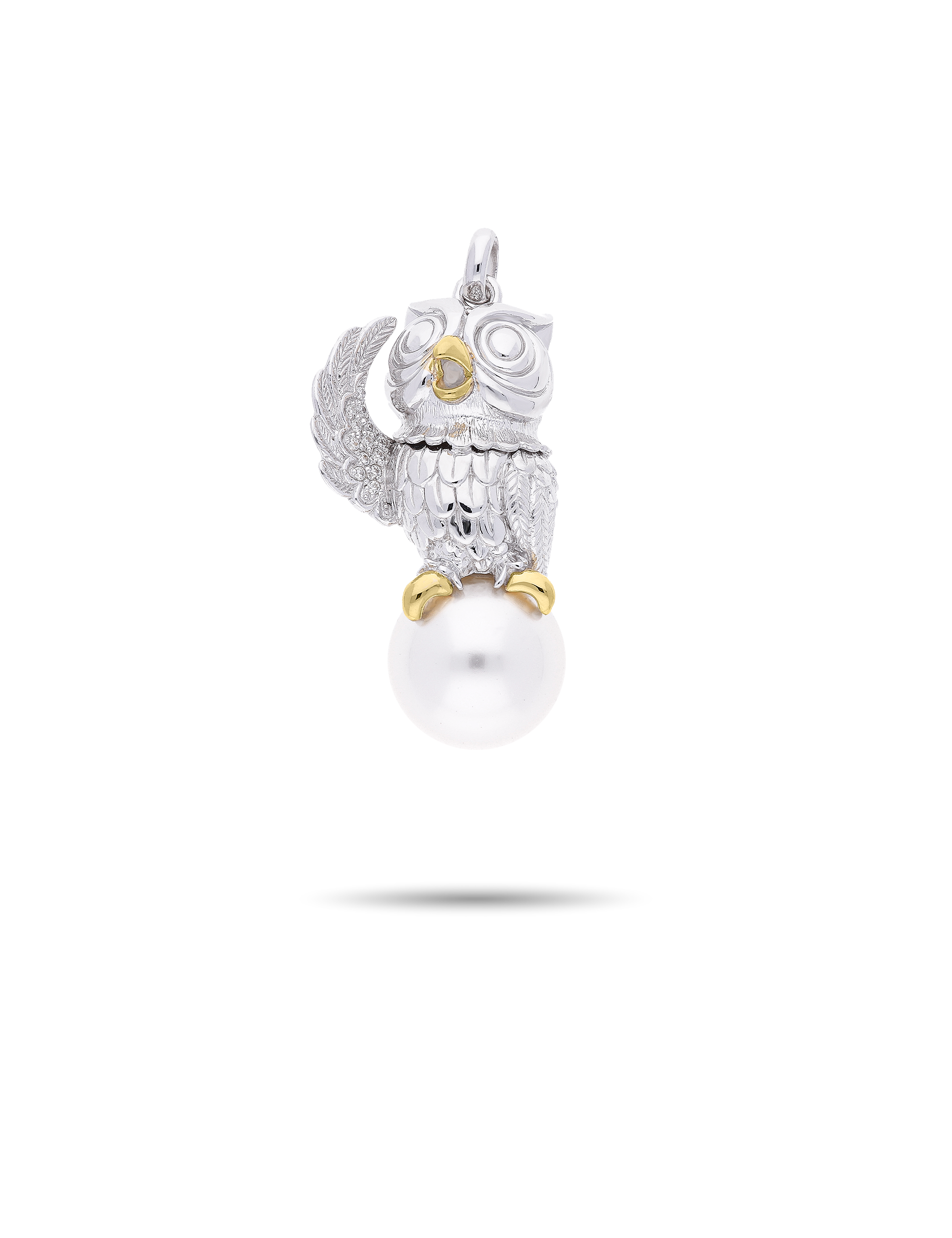 Anhänger Eule, 925/- Silber mit Perle