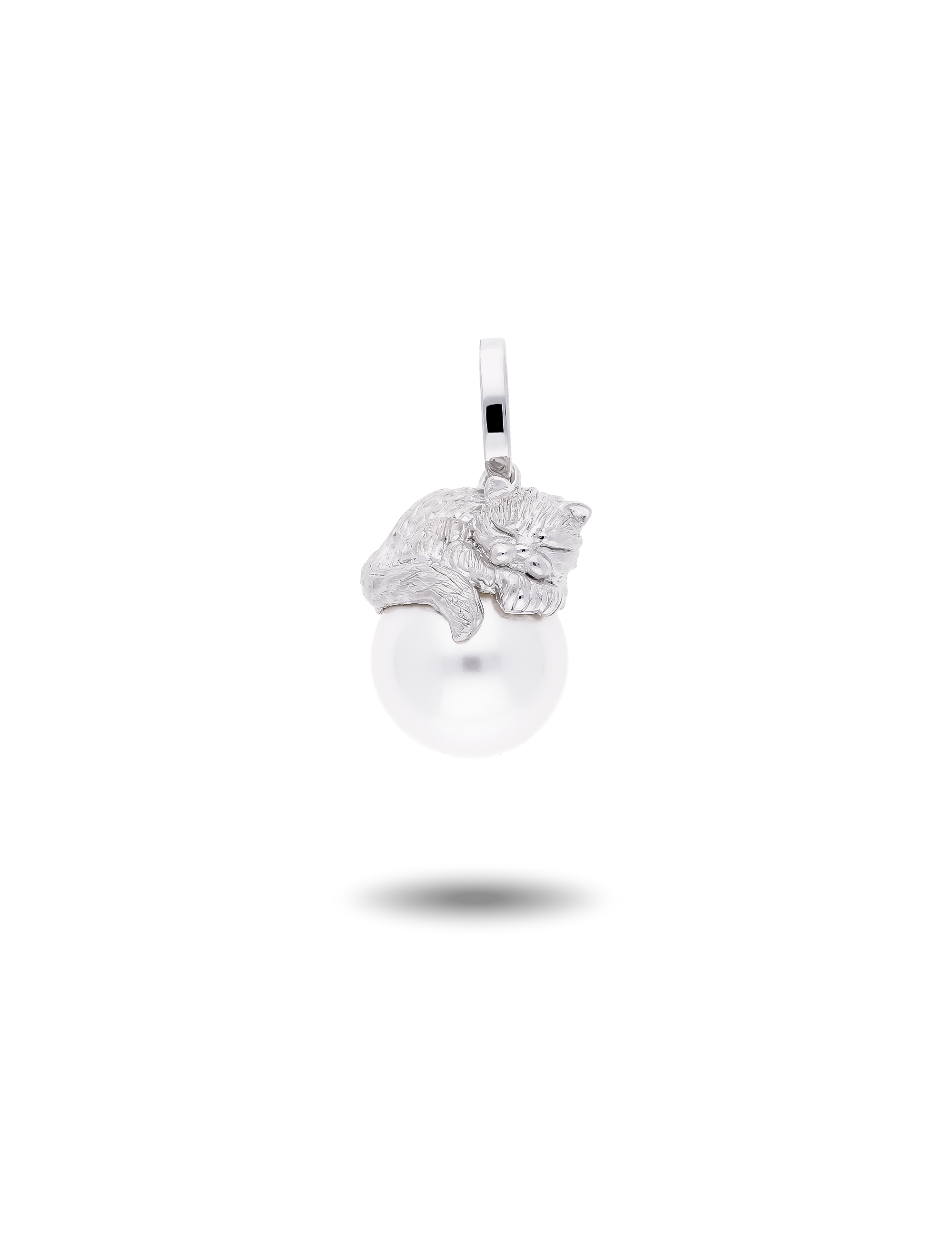 Anhänger Katze, 925/- Silber mit Perle