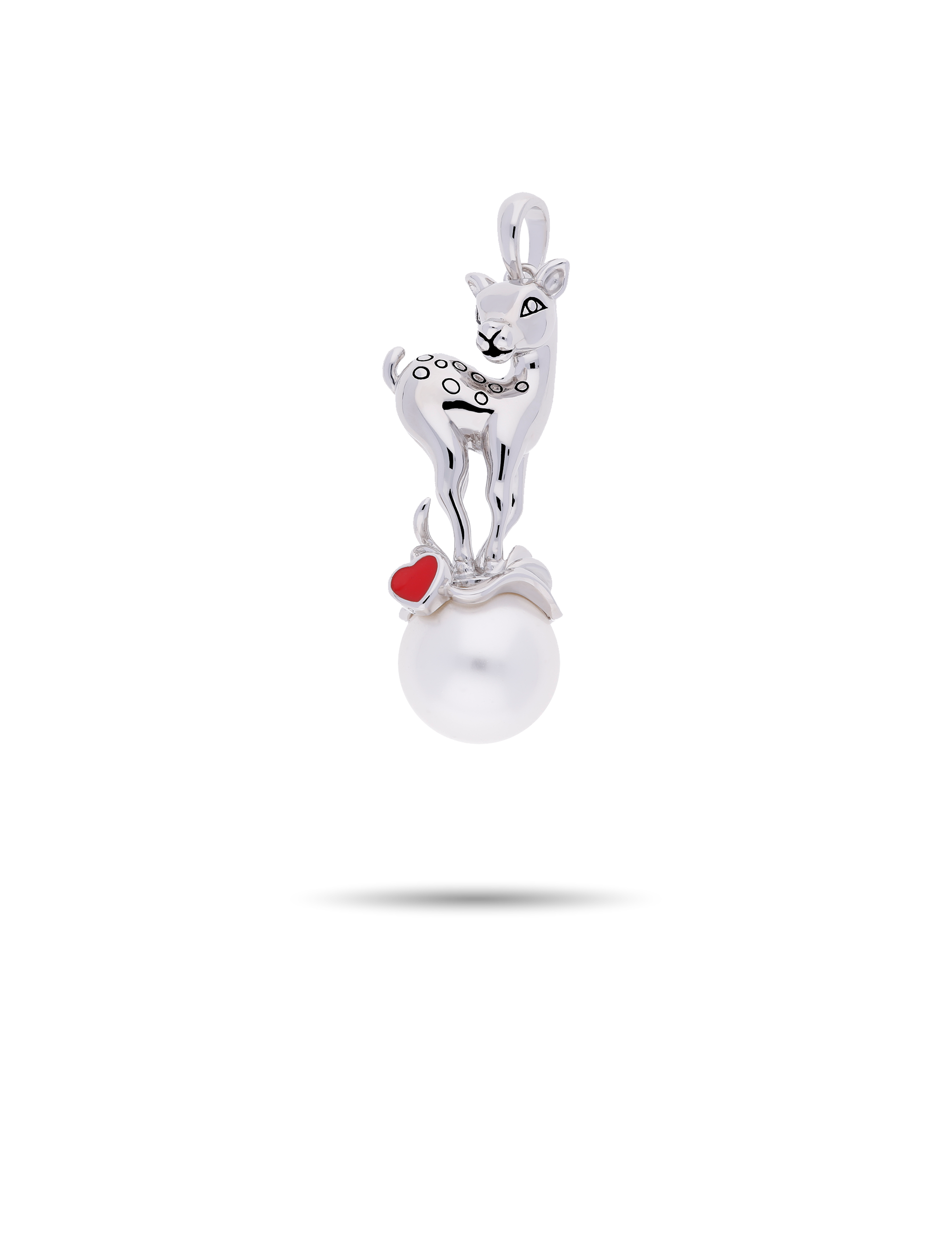 Anhänger Rehkitz, 925/- Silber mit Perle